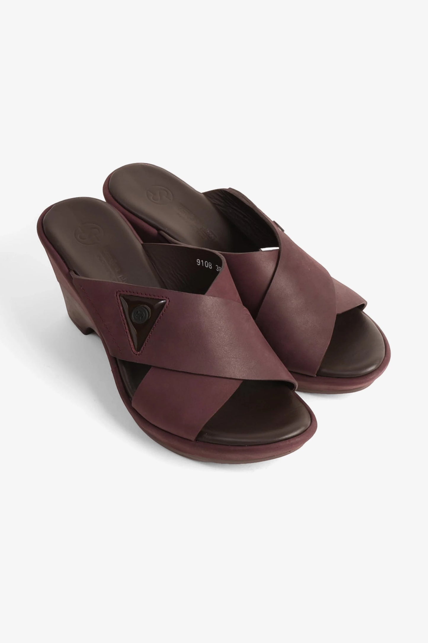 Comfort Plus Women's Cross-Strap Slide Sandals Brown LSDCP9108