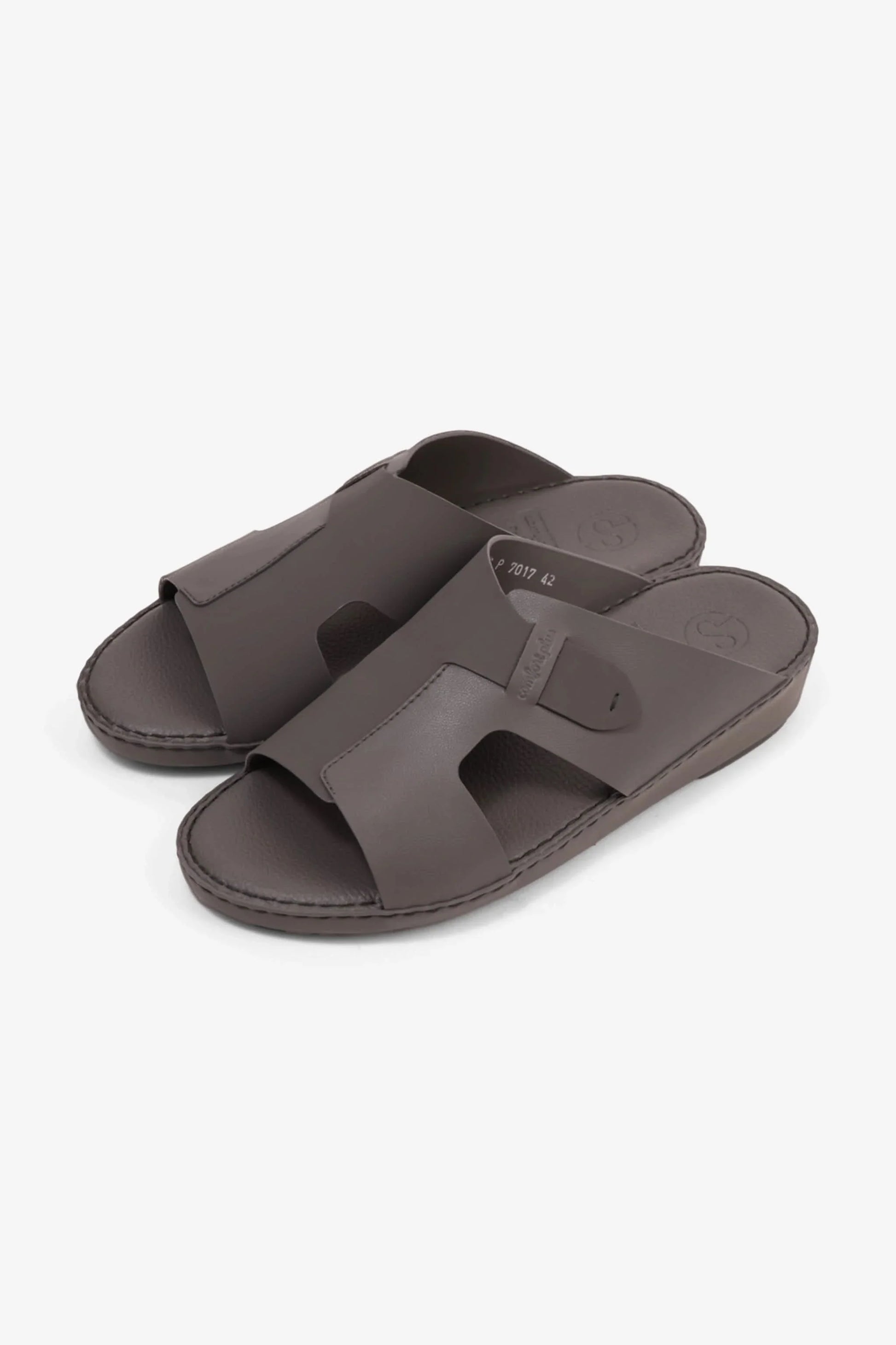 Comfort Plus Men's Ultra Comfortable Leather Slip-On Sandals Dark Grey MSDCP7017