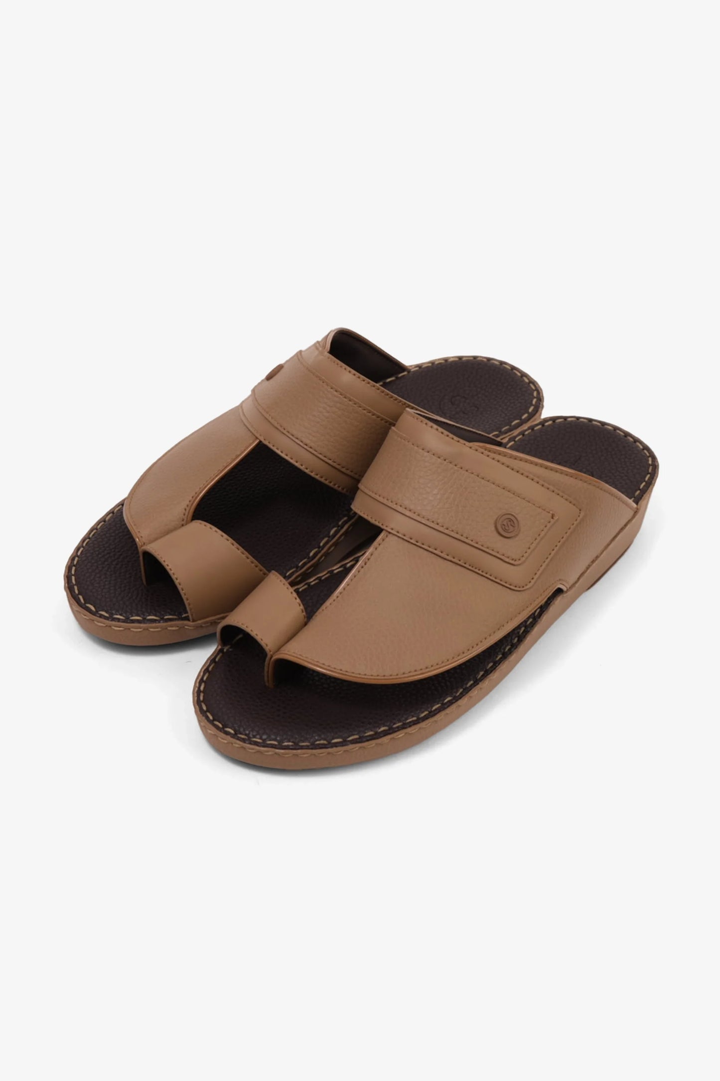 Comfort Plus Men's Textured Leather Sandals Olive Brown MSDCP8011