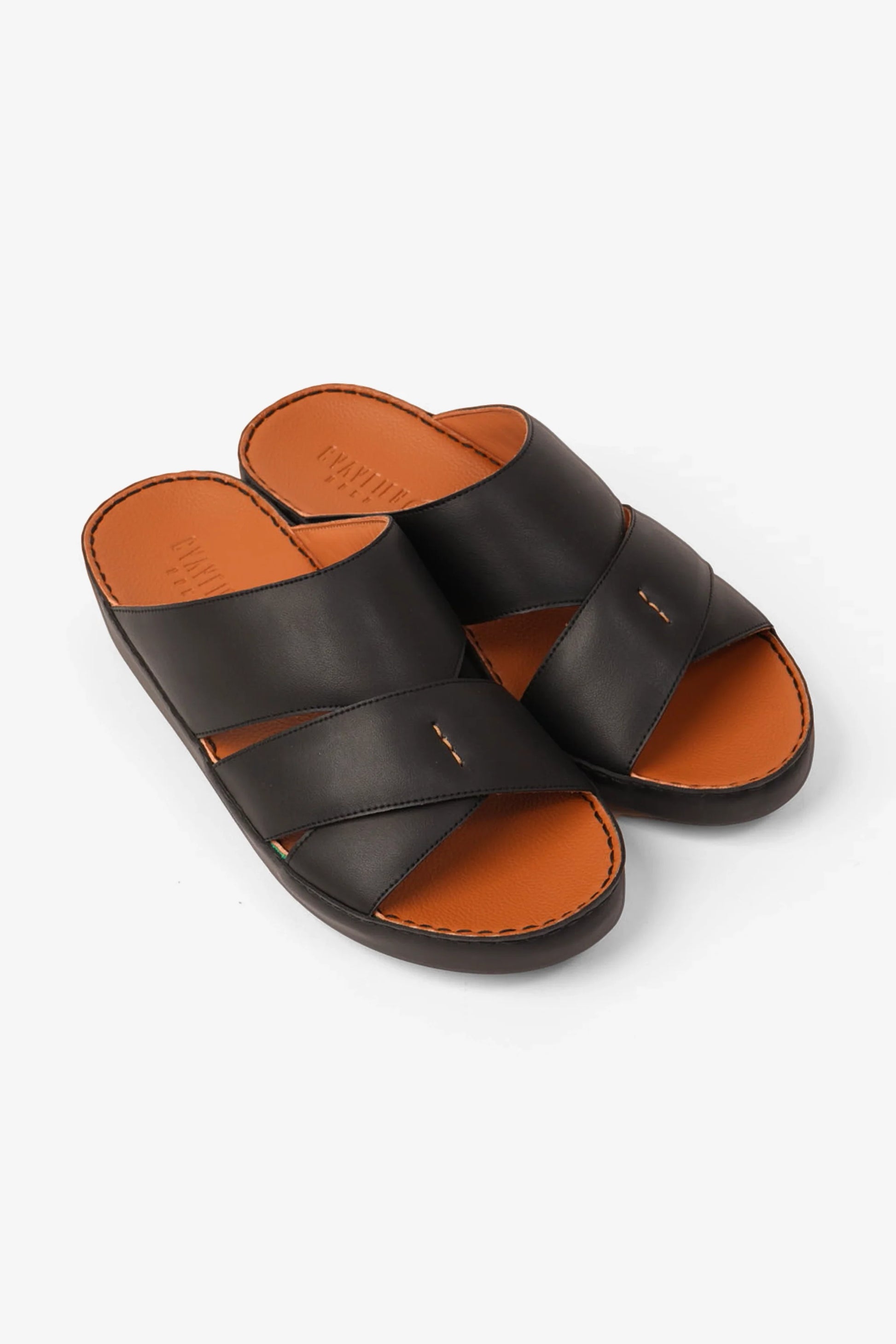 Cavalier Uomo Men's Leather Arabic Sandals Black MSDCV1108