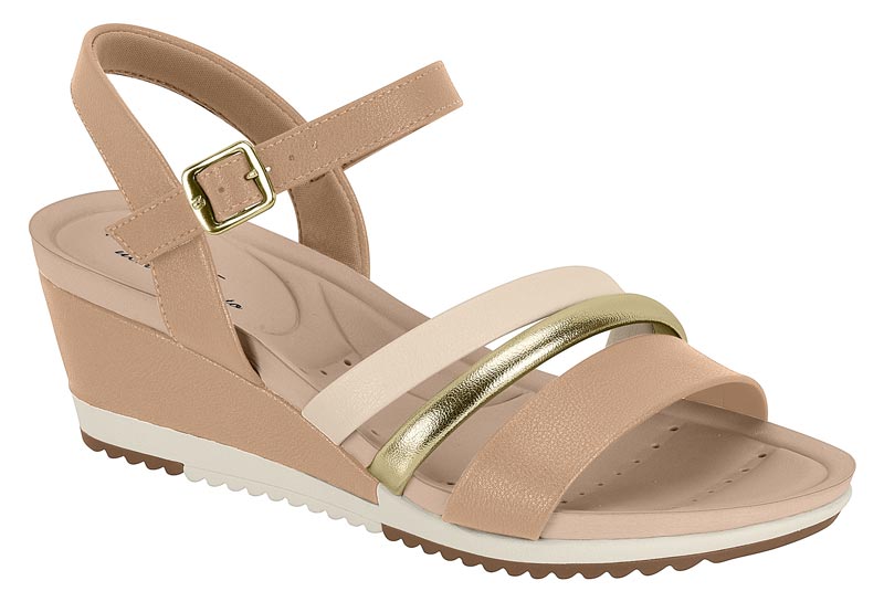 SANDALIA FEMININA   NP FLO NATURE/TIRA PR BRILHO ITALIA	NUDE GOLDEN CREAM