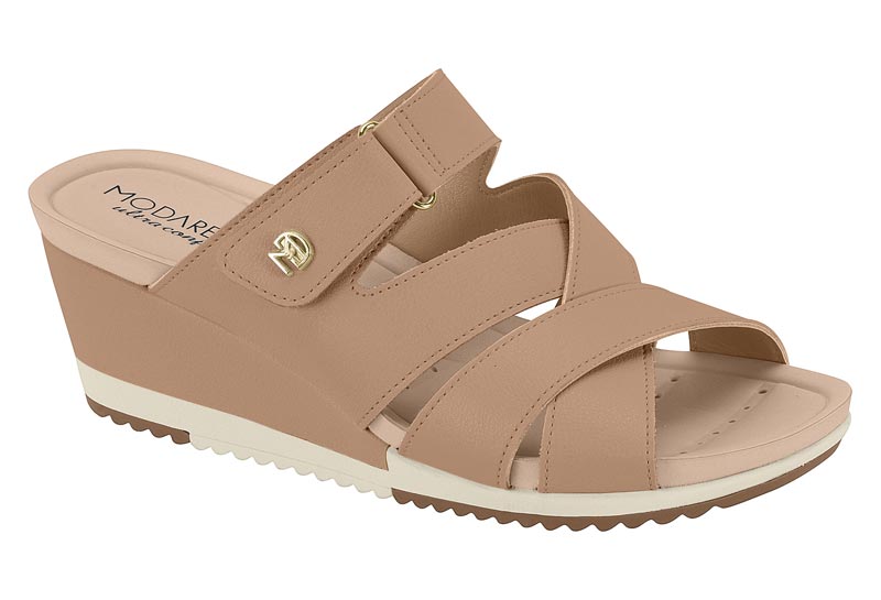 SANDALIA FEMININA   NAPA FLOATHER NATURE	NUDE