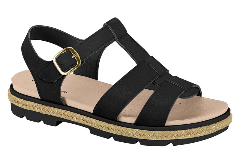 SANDALIA FEMININA   NAPA FLOATHER NATURE	BLACK