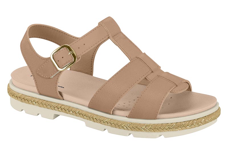SANDALIA FEMININA   NAPA FLOATHER NATURE	NUDE