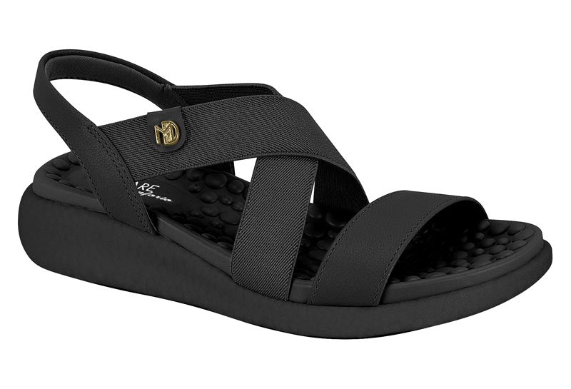 Sandália Feminina Elástico Meer/Np Floather Nature Black