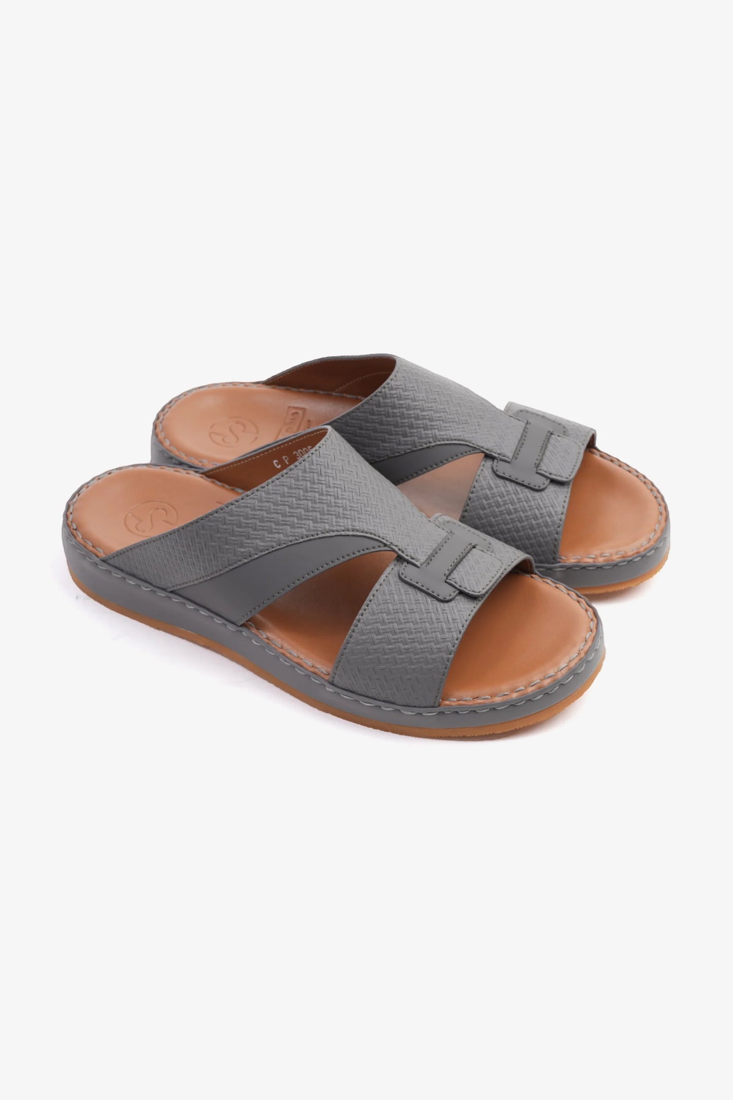 Comfort Plus Men's Genuine Leather Sandals Dark Grey MSDCP3006
