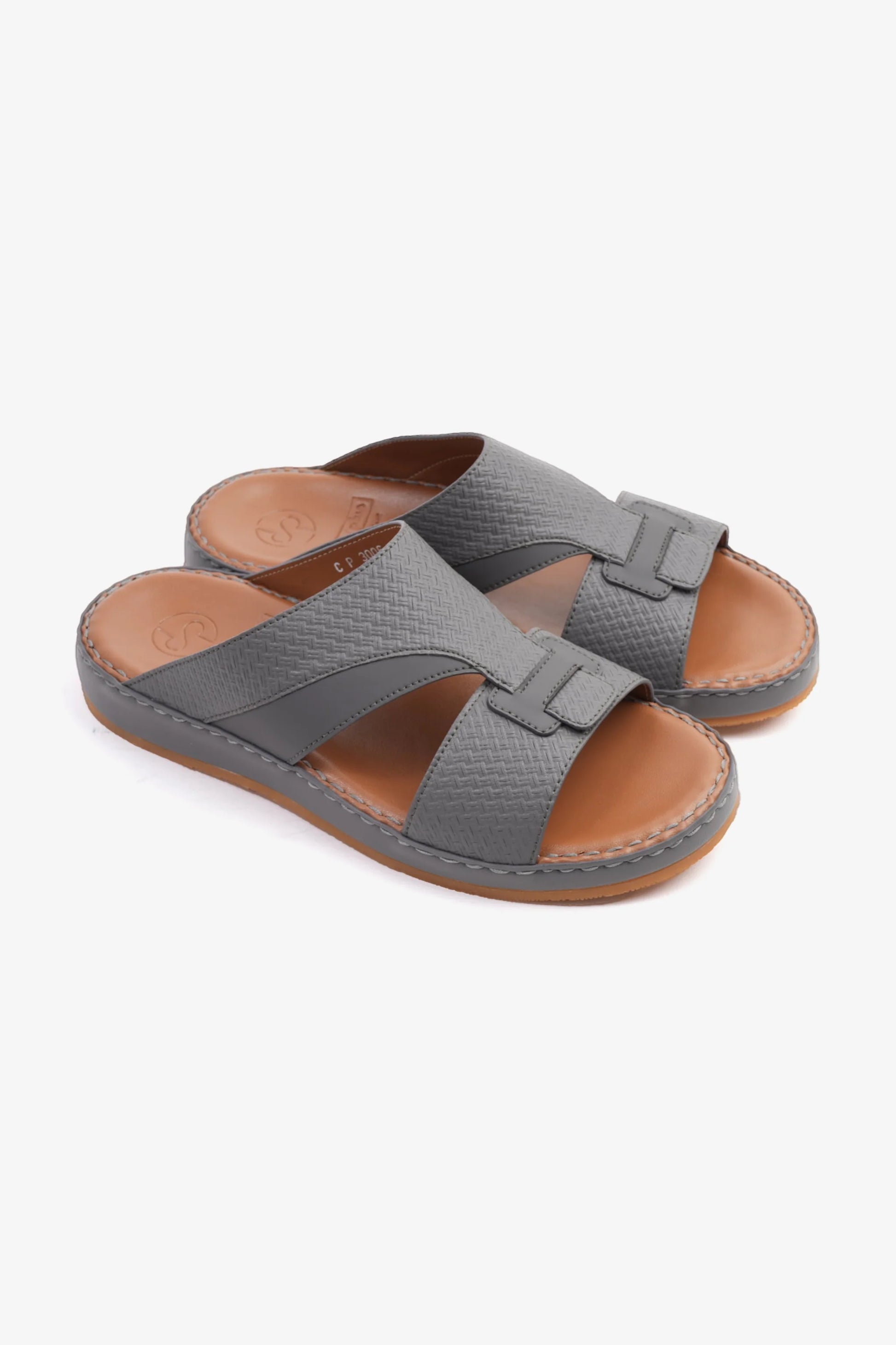 Comfort Plus Men's Genuine Leather Sandals Dark Grey MSDCP3006
