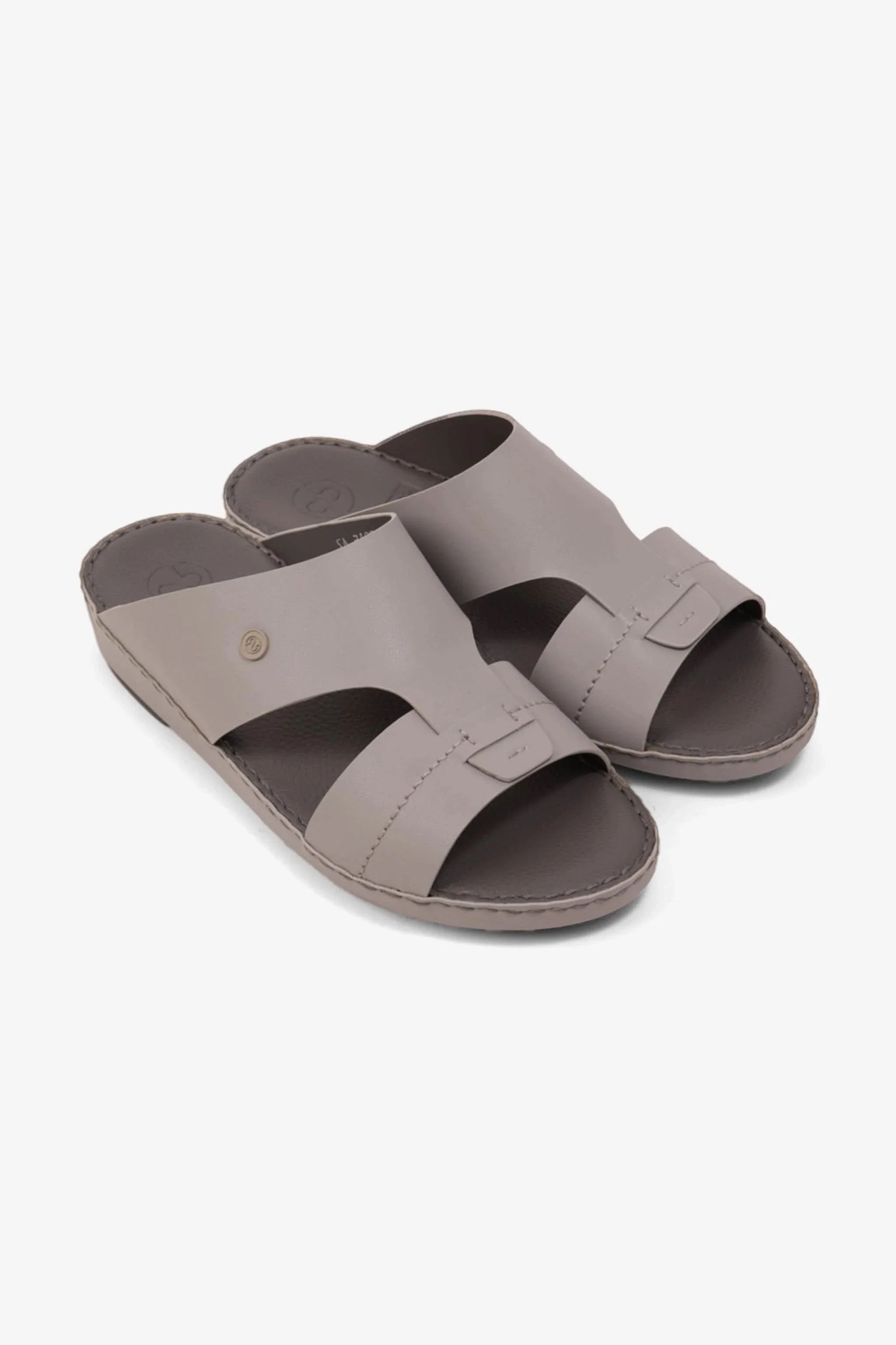 Comfort Plus Men's Matte Modern Leather Sandals Light Grey MSDCP7015