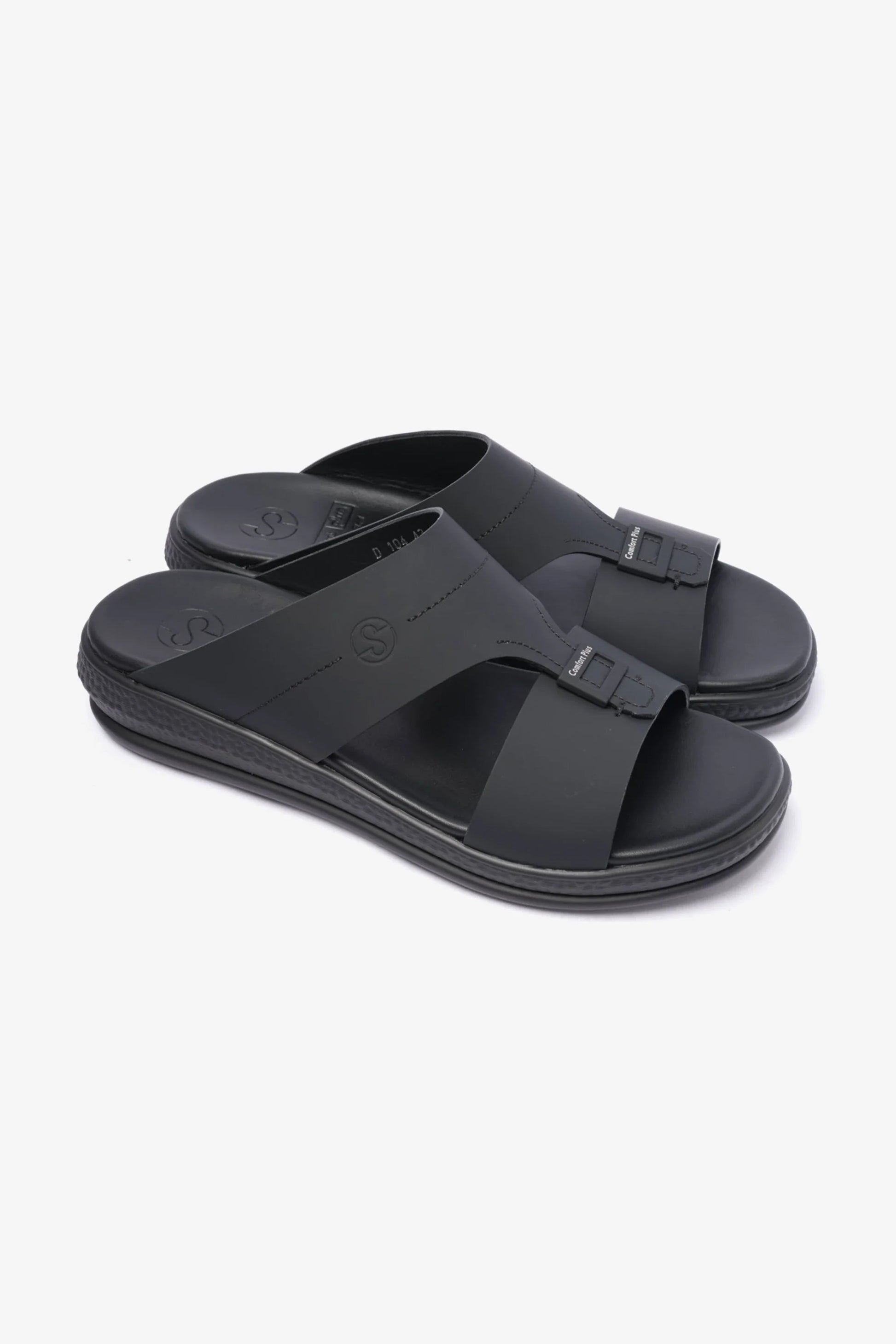 Comfort Plus Men's Timeless Design Strap Sandals Black MSDCPD104