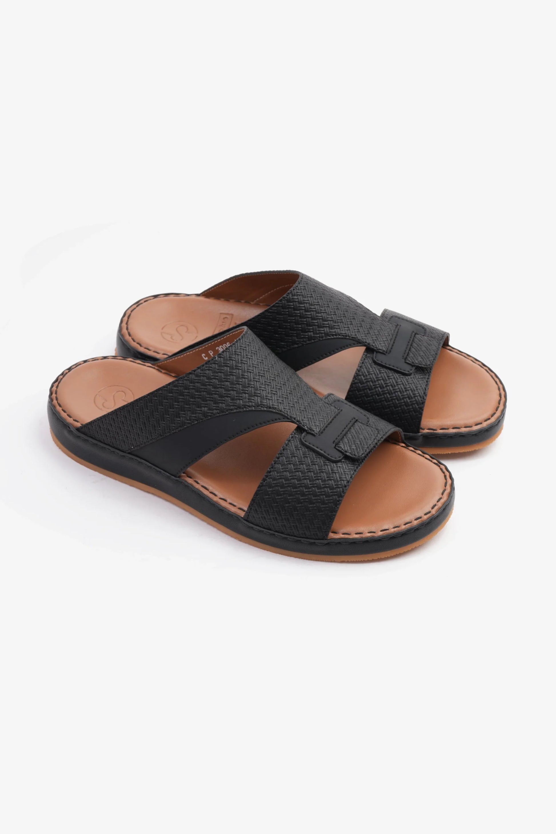 Comfort Plus Men's Genuine Leather Sandals Black CP3006