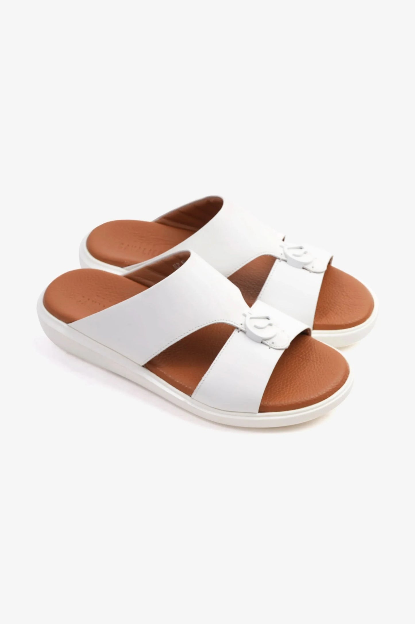 Cavalier Uomo Men's Soft Footbed Arabic Sandals White MSDCVALP101