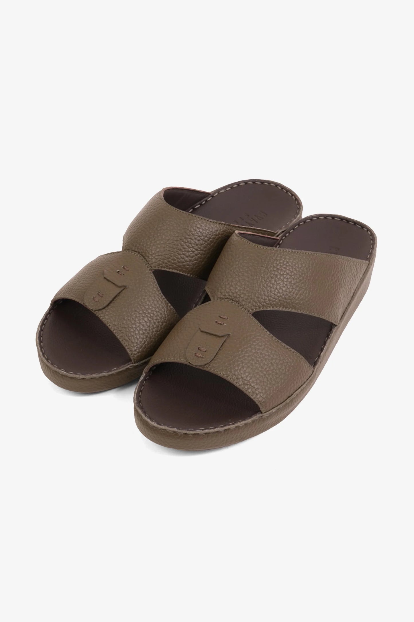 Cavalier Uomo Men's Elite Traditional Leather Arabic Sandals Olive MSDCV1117