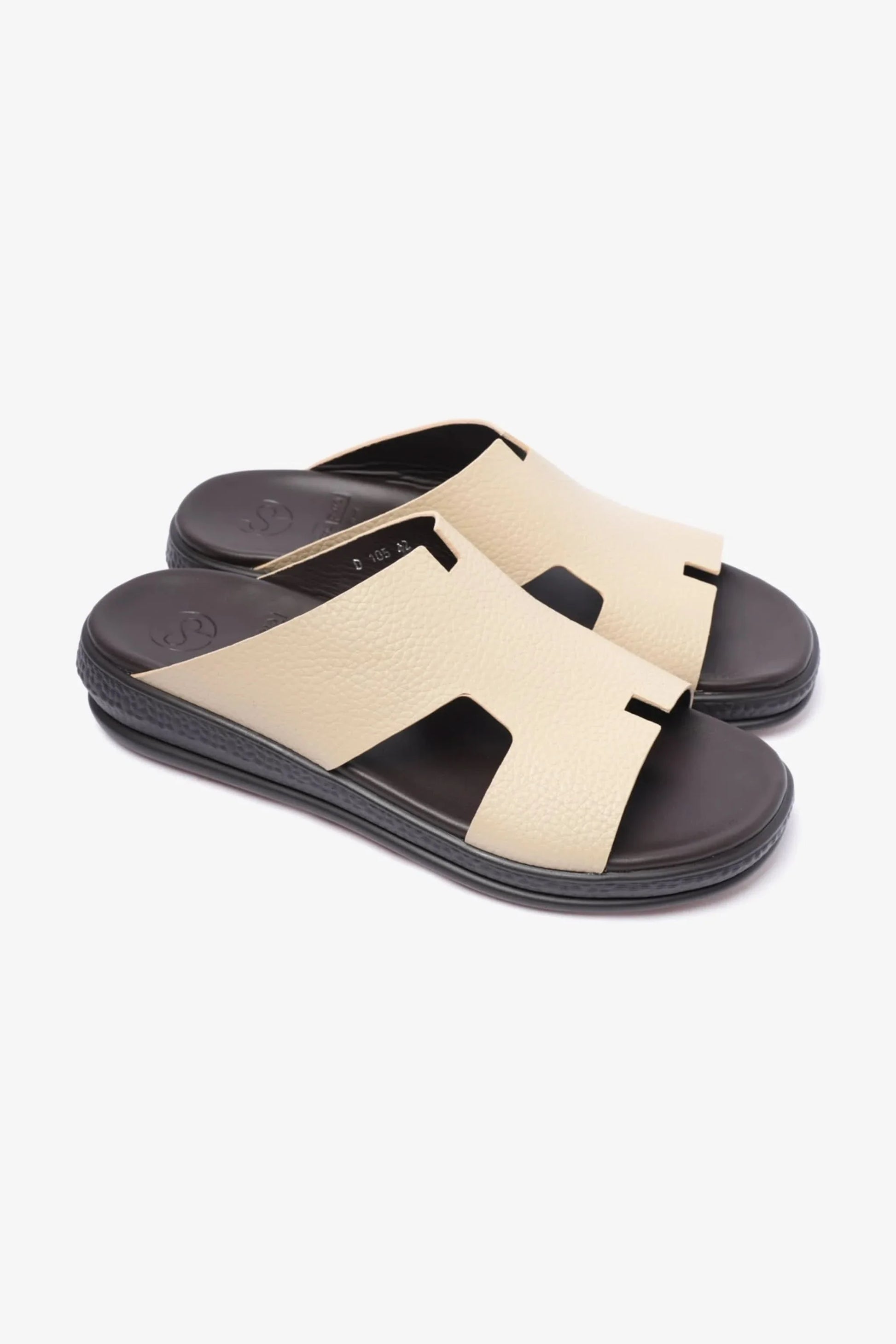 Comfort Plus Men's Classic Leather Sandals Mandorla D105