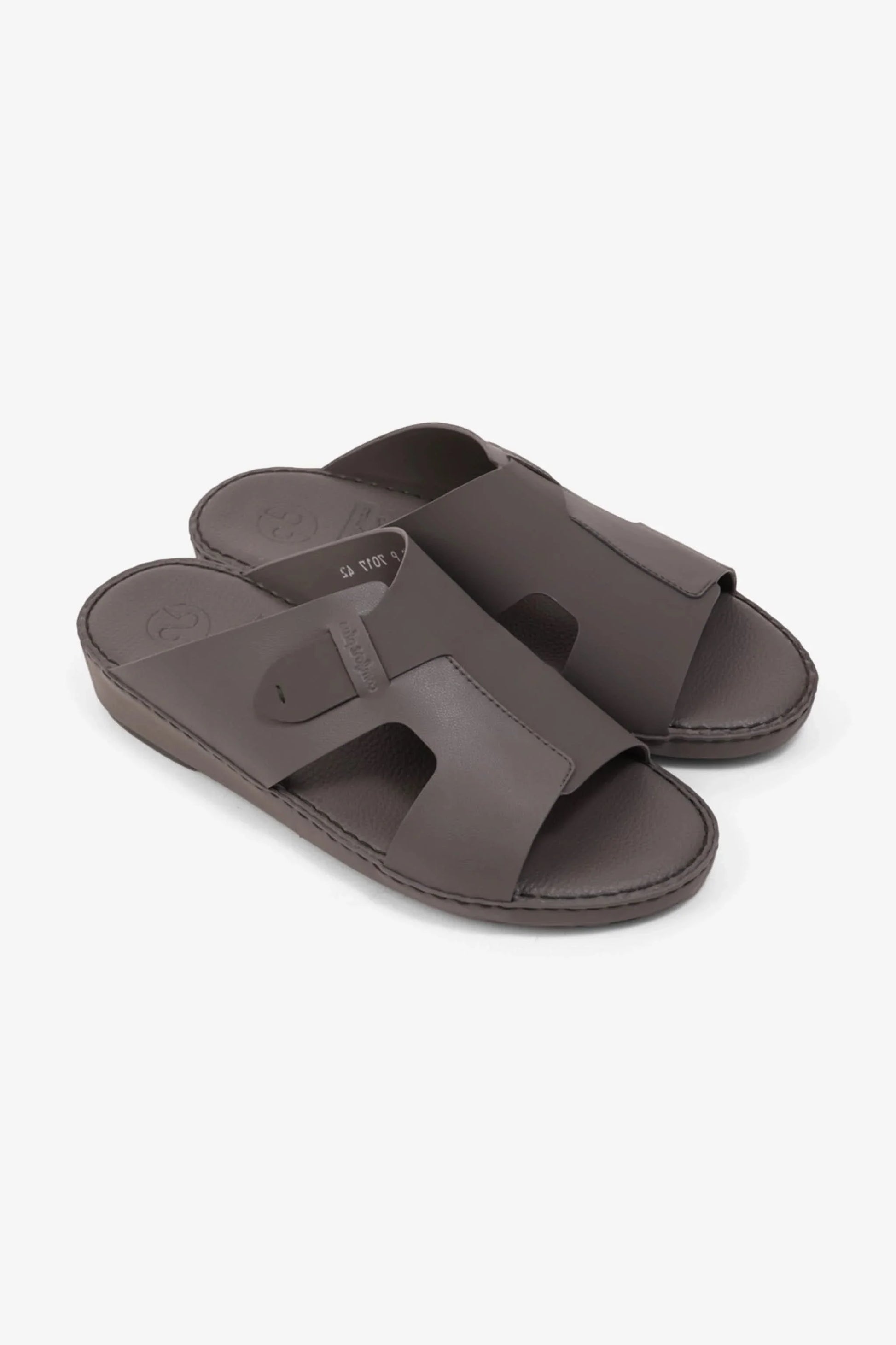 Comfort Plus Men's Ultra Comfortable Leather Slip-On Sandals Dark Grey MSDCP7017