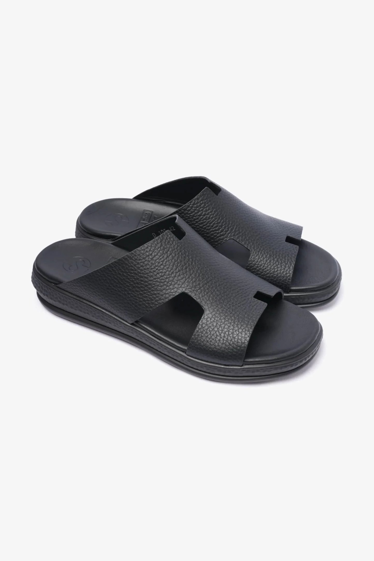 Comfort Plus Men's Classic Leather Sandals Black MSDCPD105