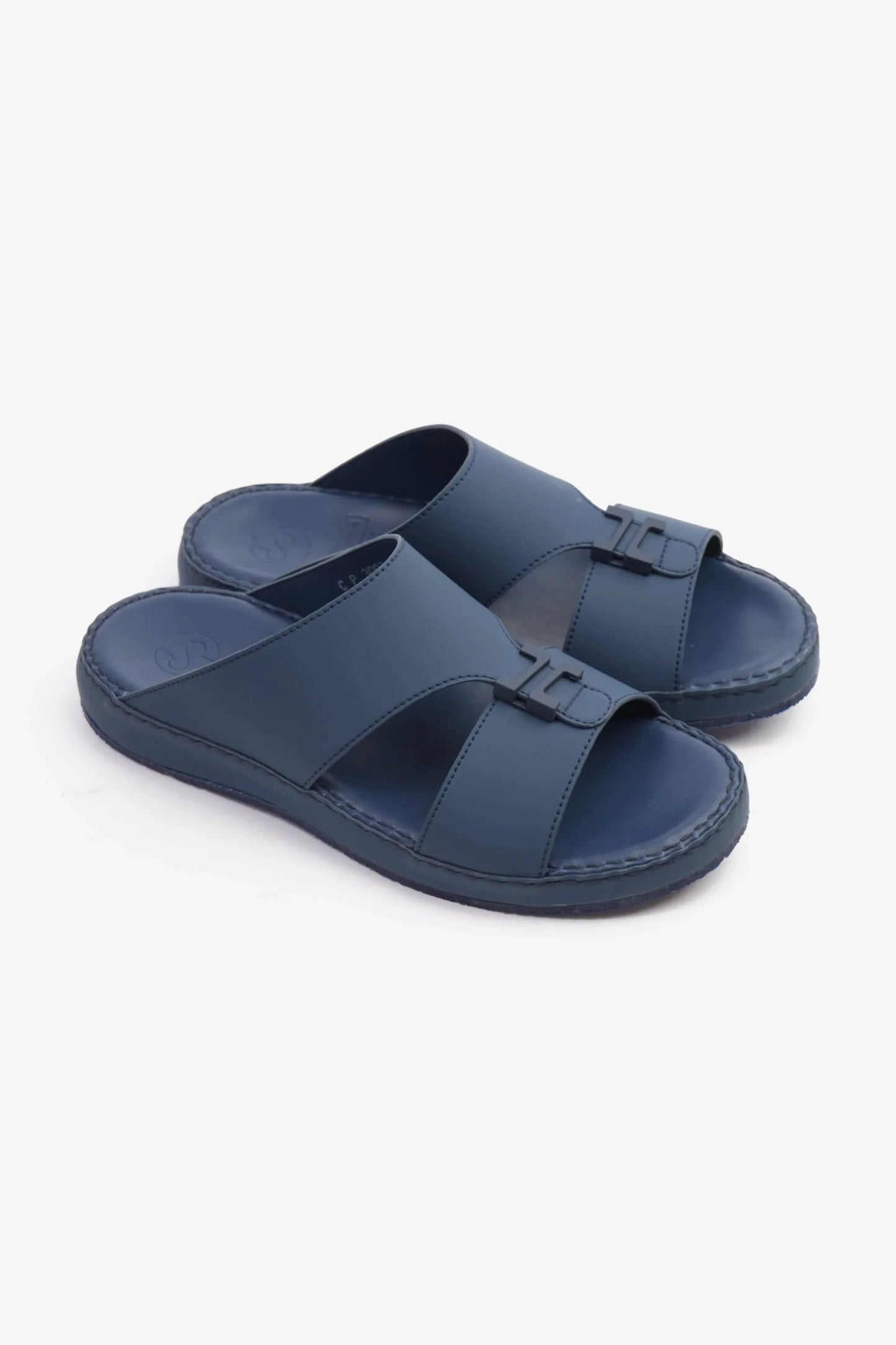 Comfort Plus Men's Matte Leather Sandals Navy MSDCP3002
