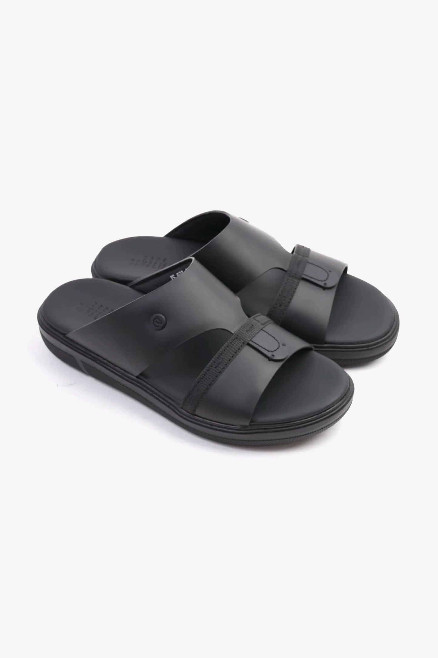Cavalier Uomo Men's Sleek Arabic Leather Sandals Black MSDCVJS502