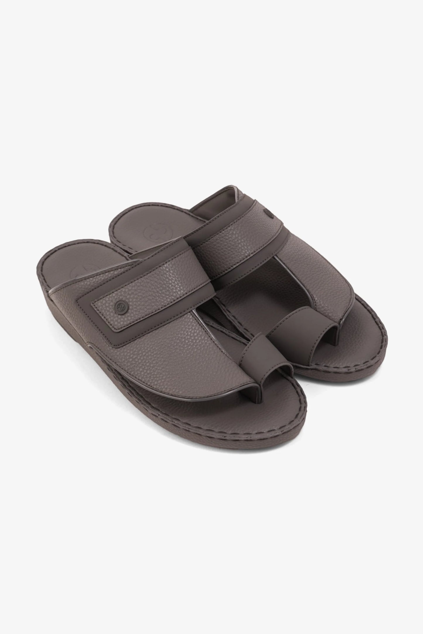 Comfort Plus Men's Textured Leather Sandals Grey MSDCP8011
