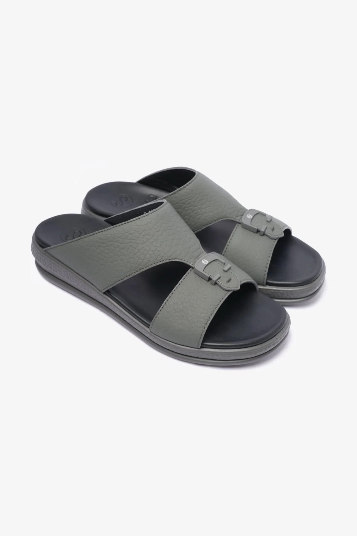 Comfort Plus Men's Stylish Trim Leather Sandals Grey MSDCPD103