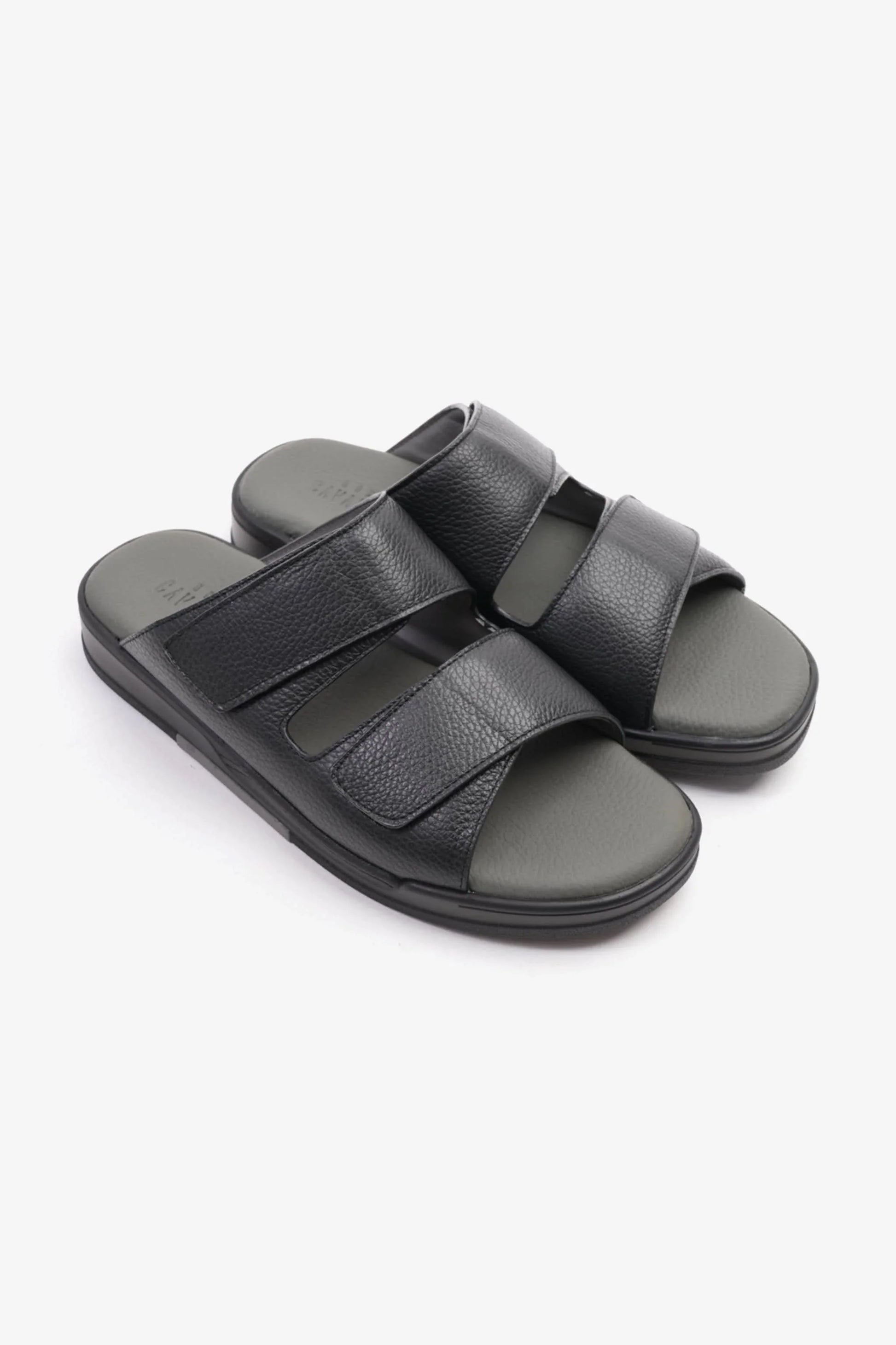 Cavalier Uomo Men's Leather Arabic Sandals Black MSDCVHAR315