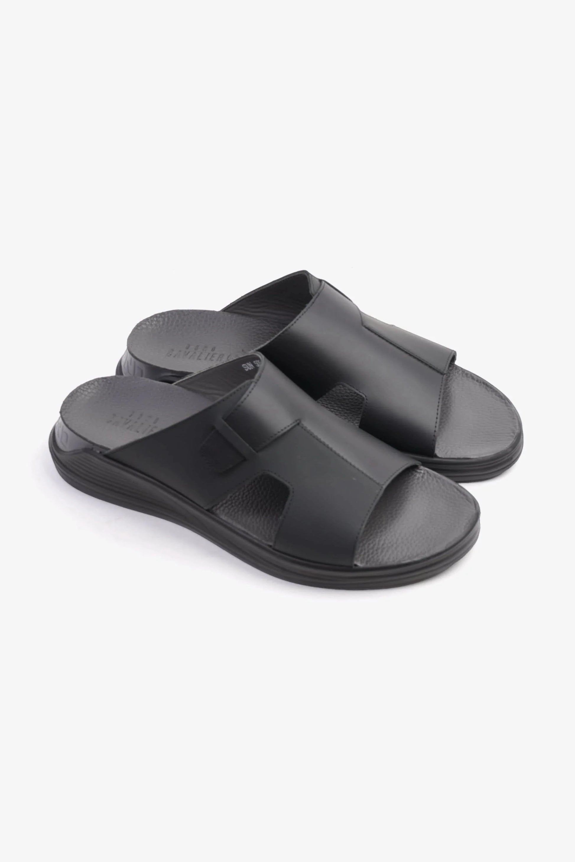 Cavalier Uomo Men's Arabic Buckle Straps Sandals Black MSDCVSUN509