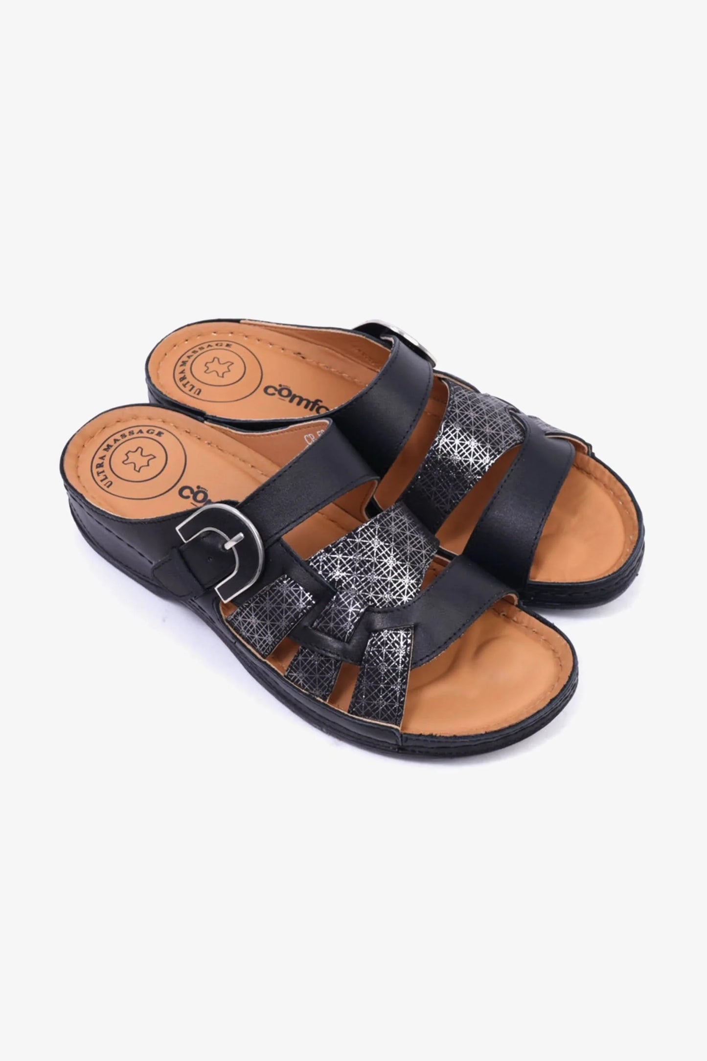 Comfort Plus Women's Mid Heel Sandals Black LSDCP584