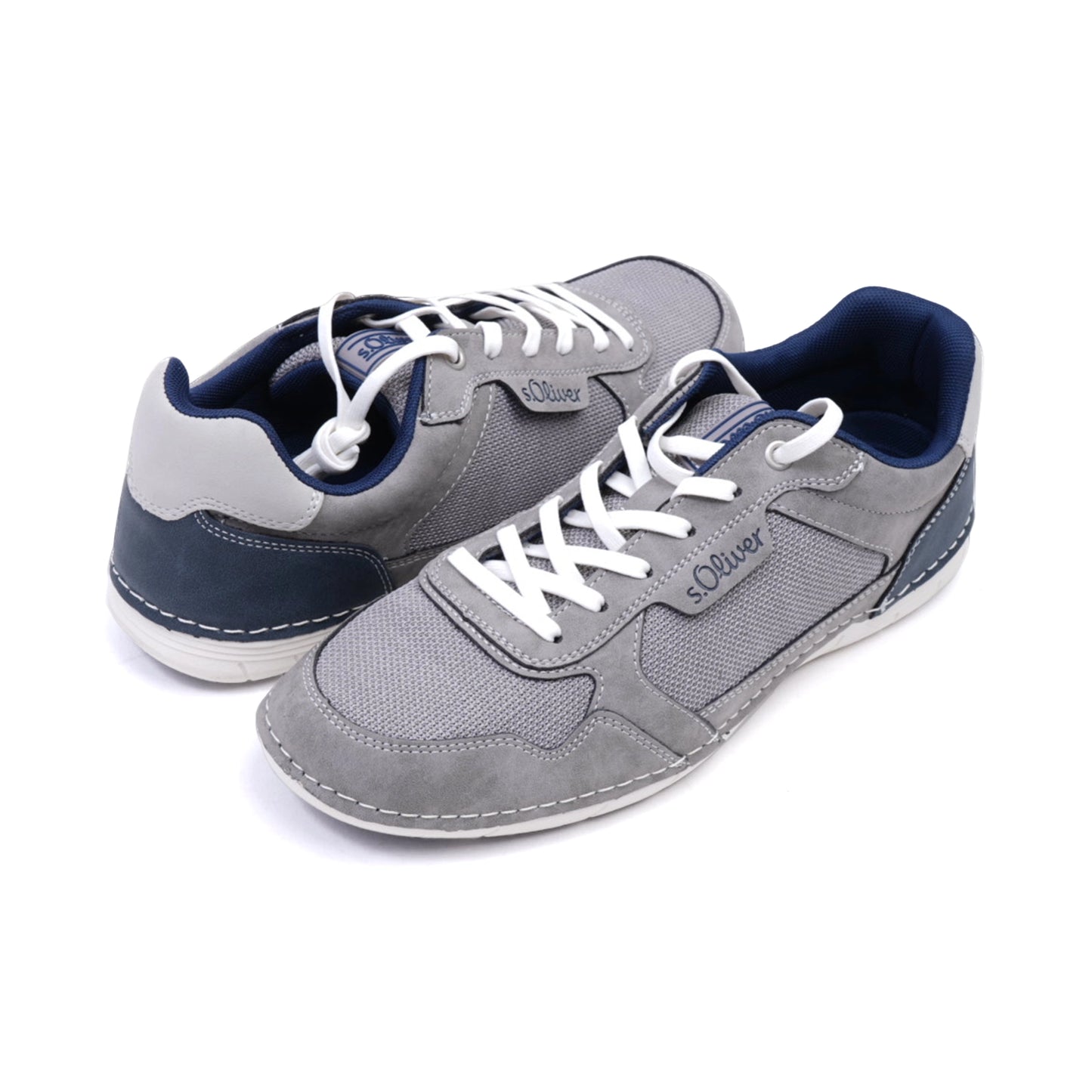 S. Oliver Men's Suede and Mesh Sneakers Grey