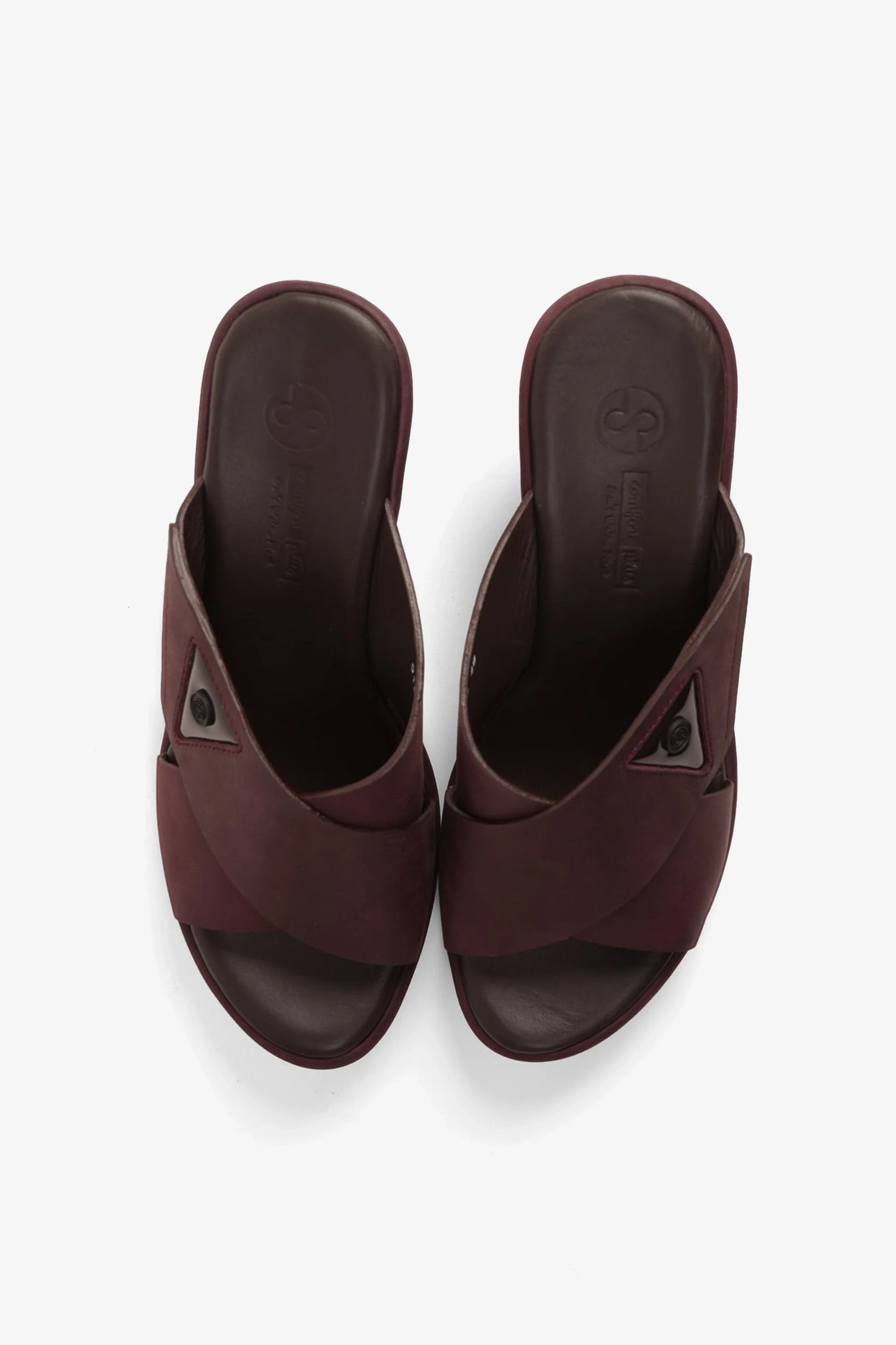 Comfort Plus Women's Cross-Strap Slide Sandals Brown LSDCP9108