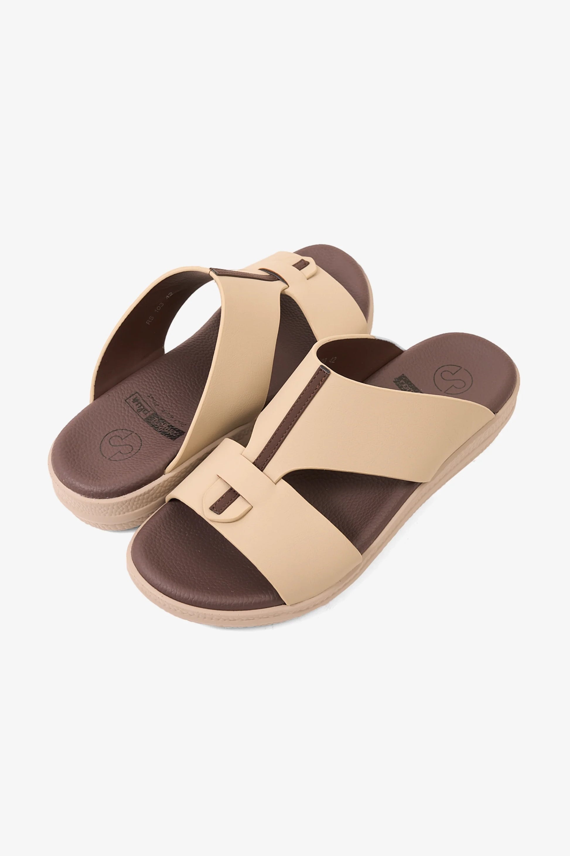 Comfort Plus Men's Glide Luxe Arabic Sandals Beige MSDGBCPRS103