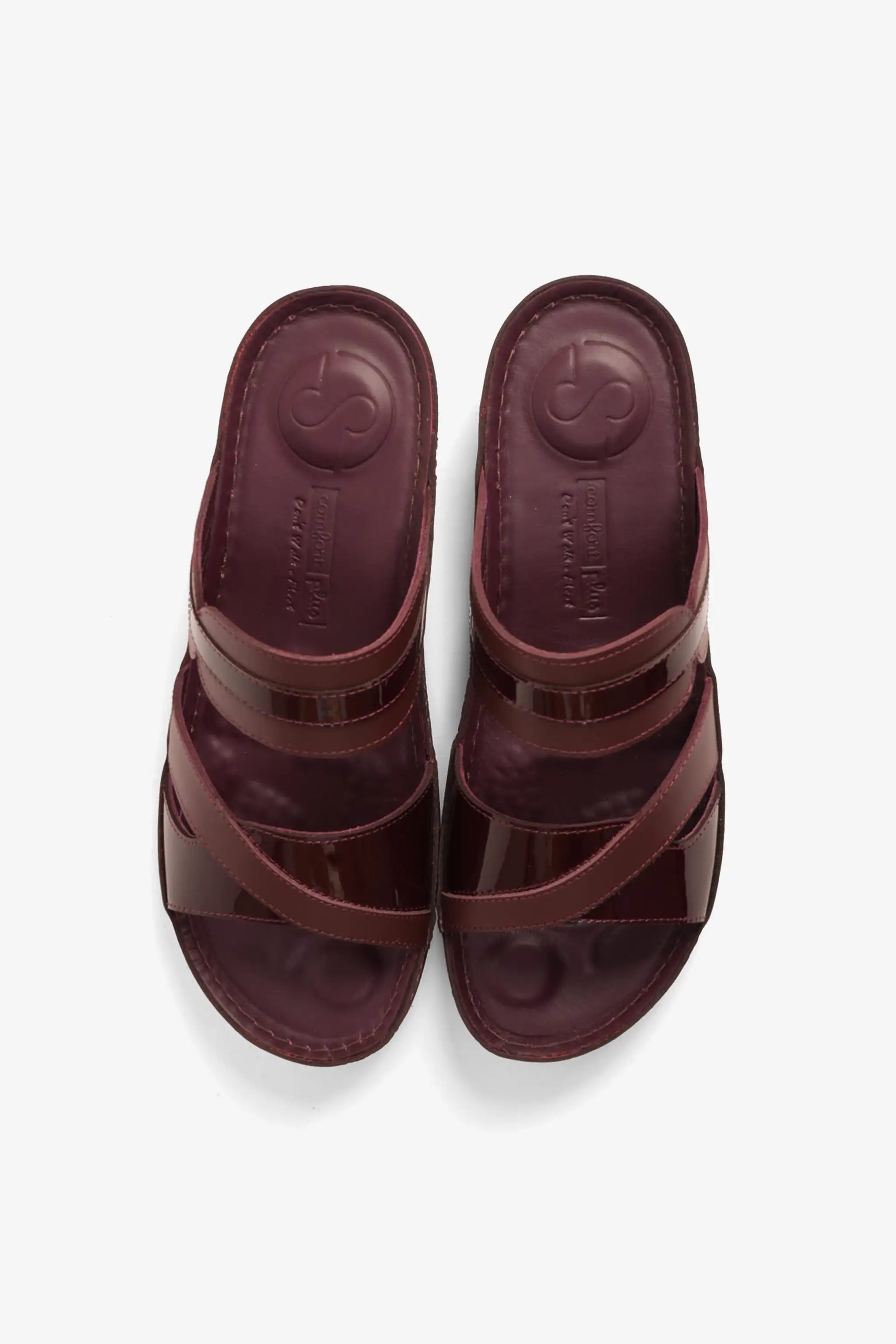 Comfort Plus Women's Ultra Soft Leather Slides Cherry LSDCP416