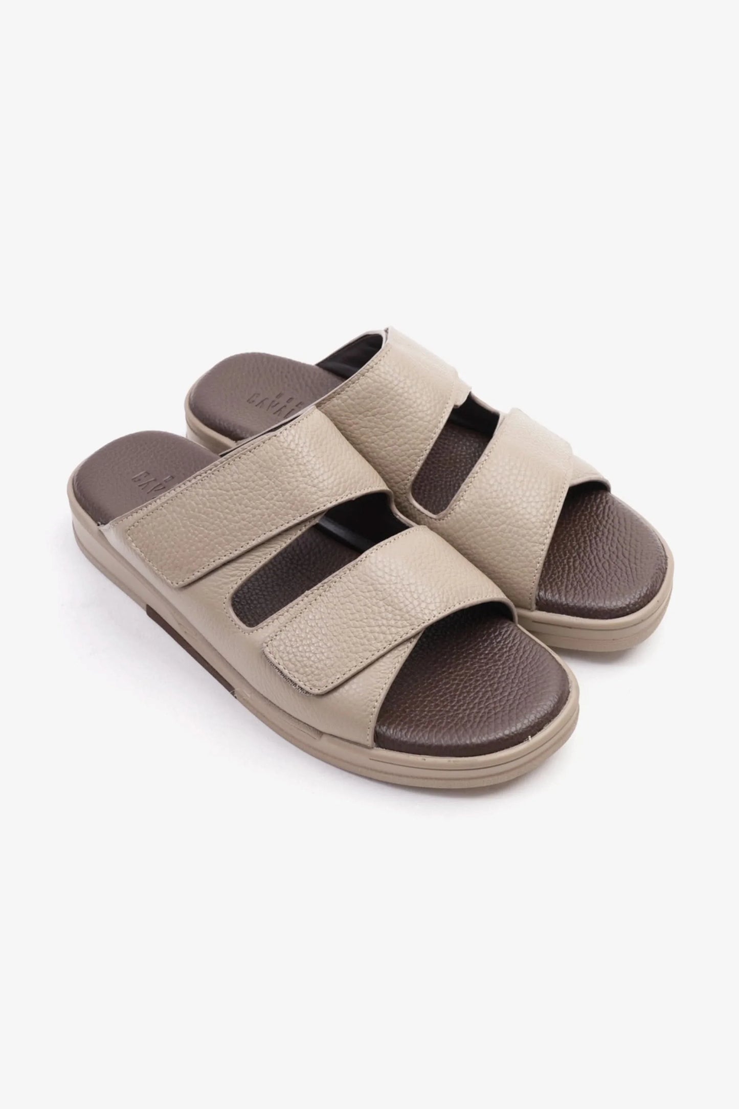 Cavalier Uomo Men's Arabic Leather Sandals Stone MSDCVHAR315