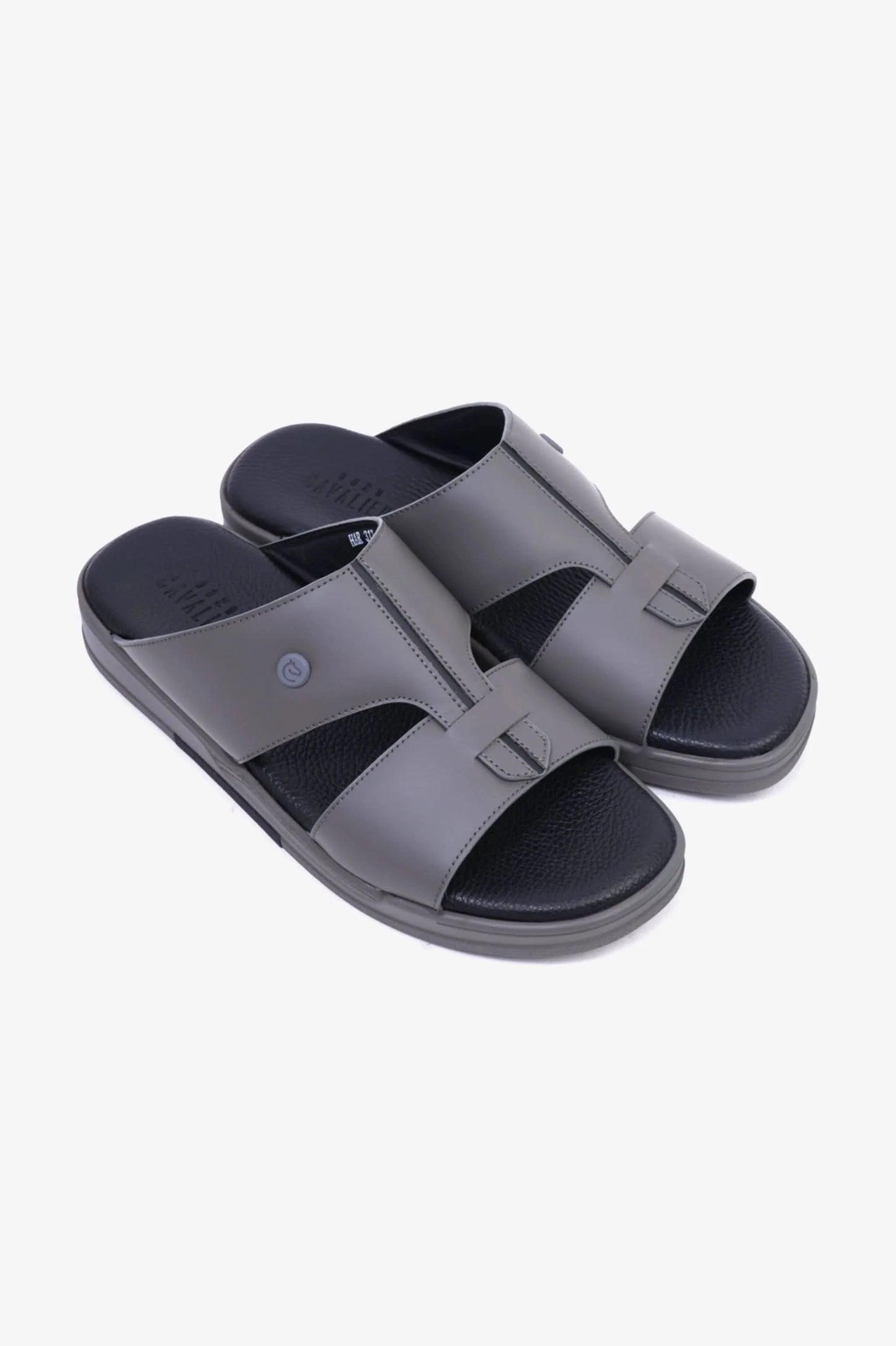 Cavalier Uomo Men's Cut-Out Leather Sandals Grey MSDCVHAR313