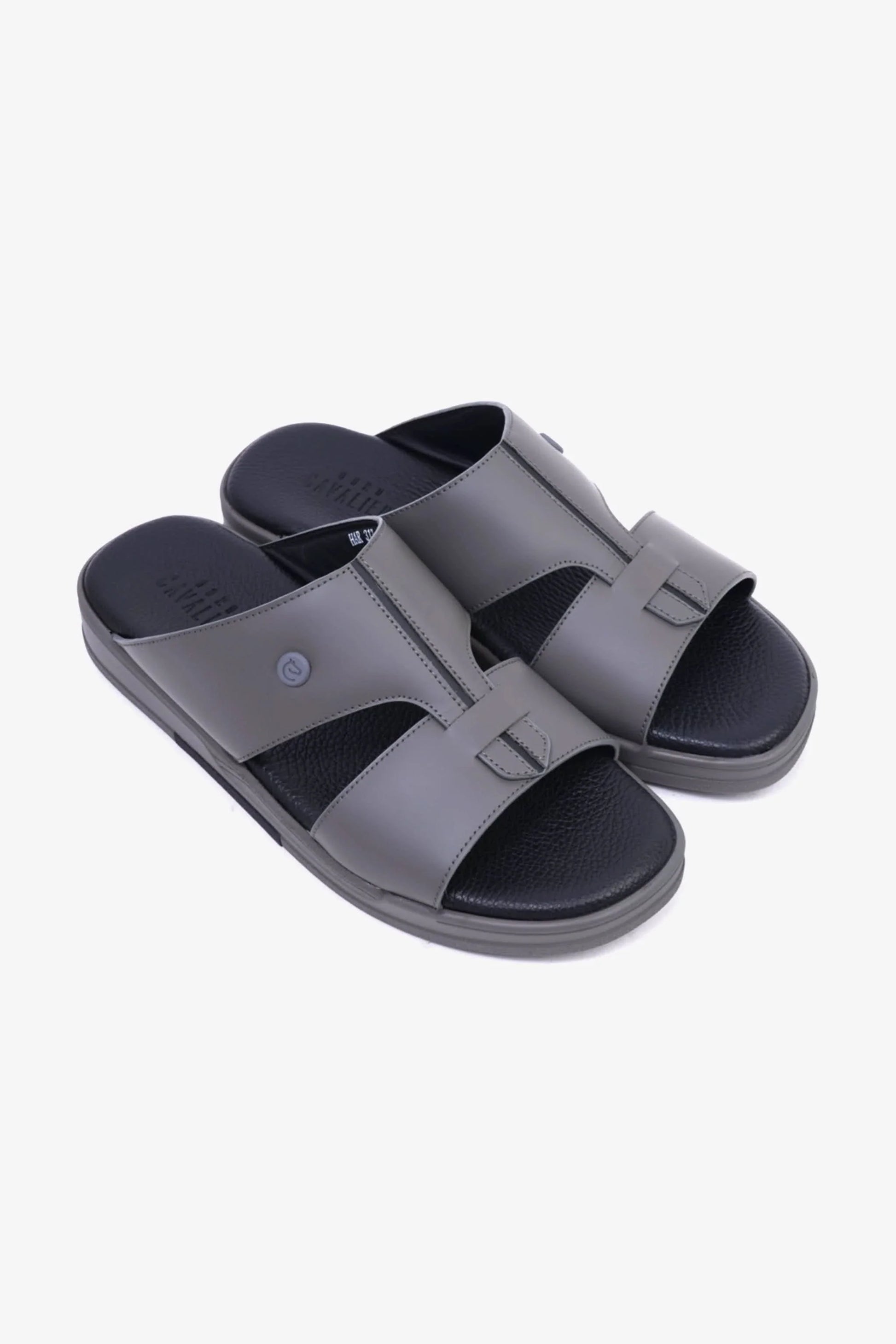 Cavalier Uomo Men's Cut-Out Leather Sandals Grey MSDCVHAR313