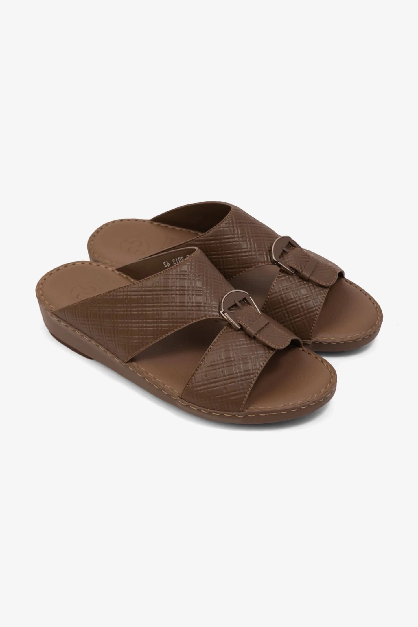 Comfort Plus Men's Cushioned Leather Slip-On Sandals Truffle MSDCP7013
