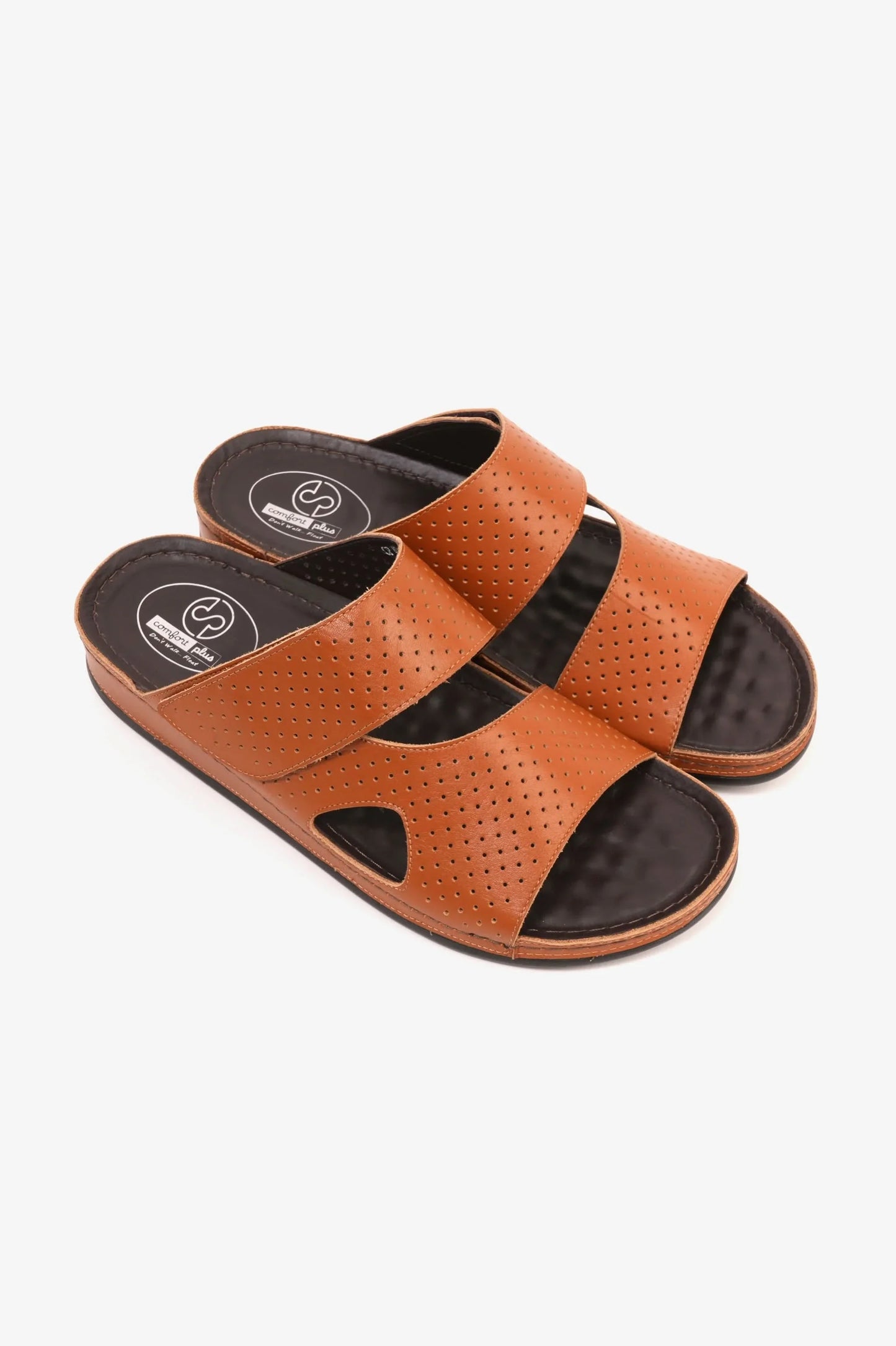 Comfort Plus Men's Al Waha Textured Arabic Sandals Tan MSDCP4005