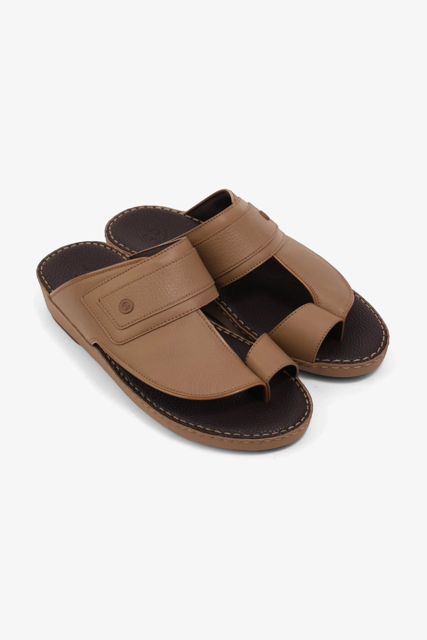 Comfort Plus Men's Textured Leather Sandals Olive Brown MSDCP8011