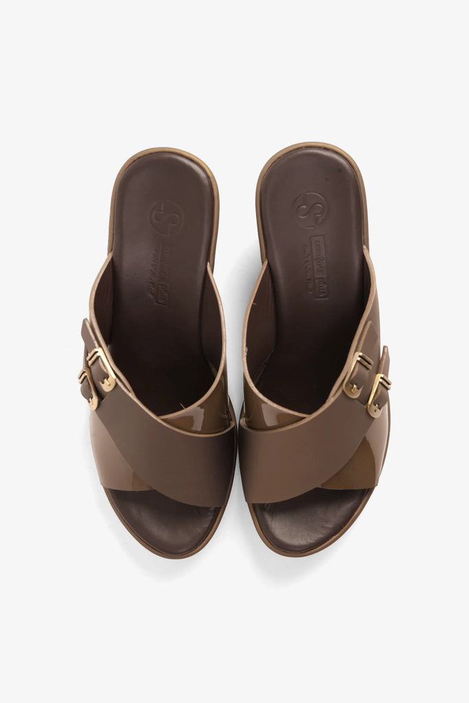 Comfort Plus Women's Wedge Mules Truffle LSDCP9109
