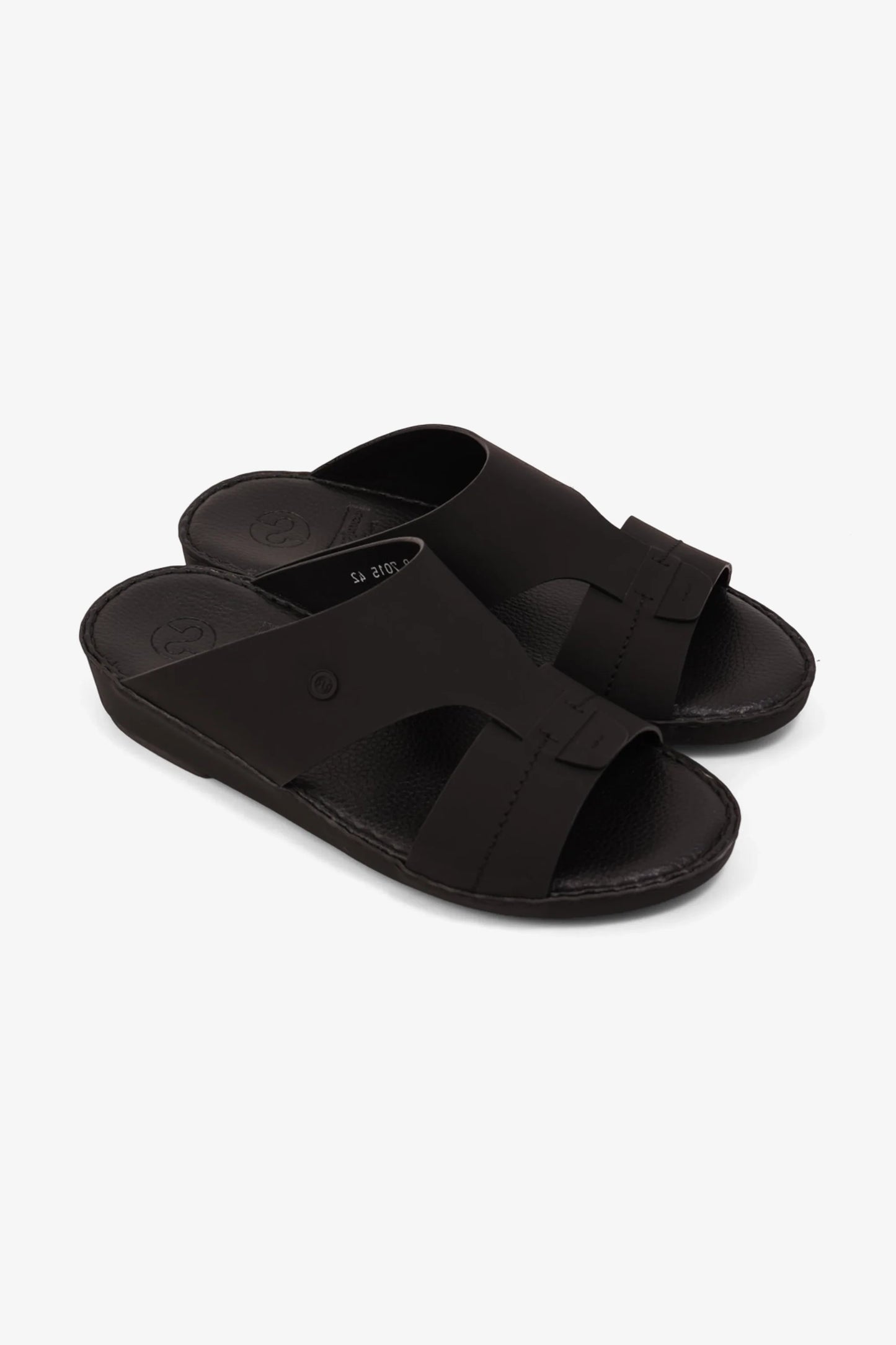 Comfort Plus Men's Matte Modern Leather Sandals Black MSDCP7015