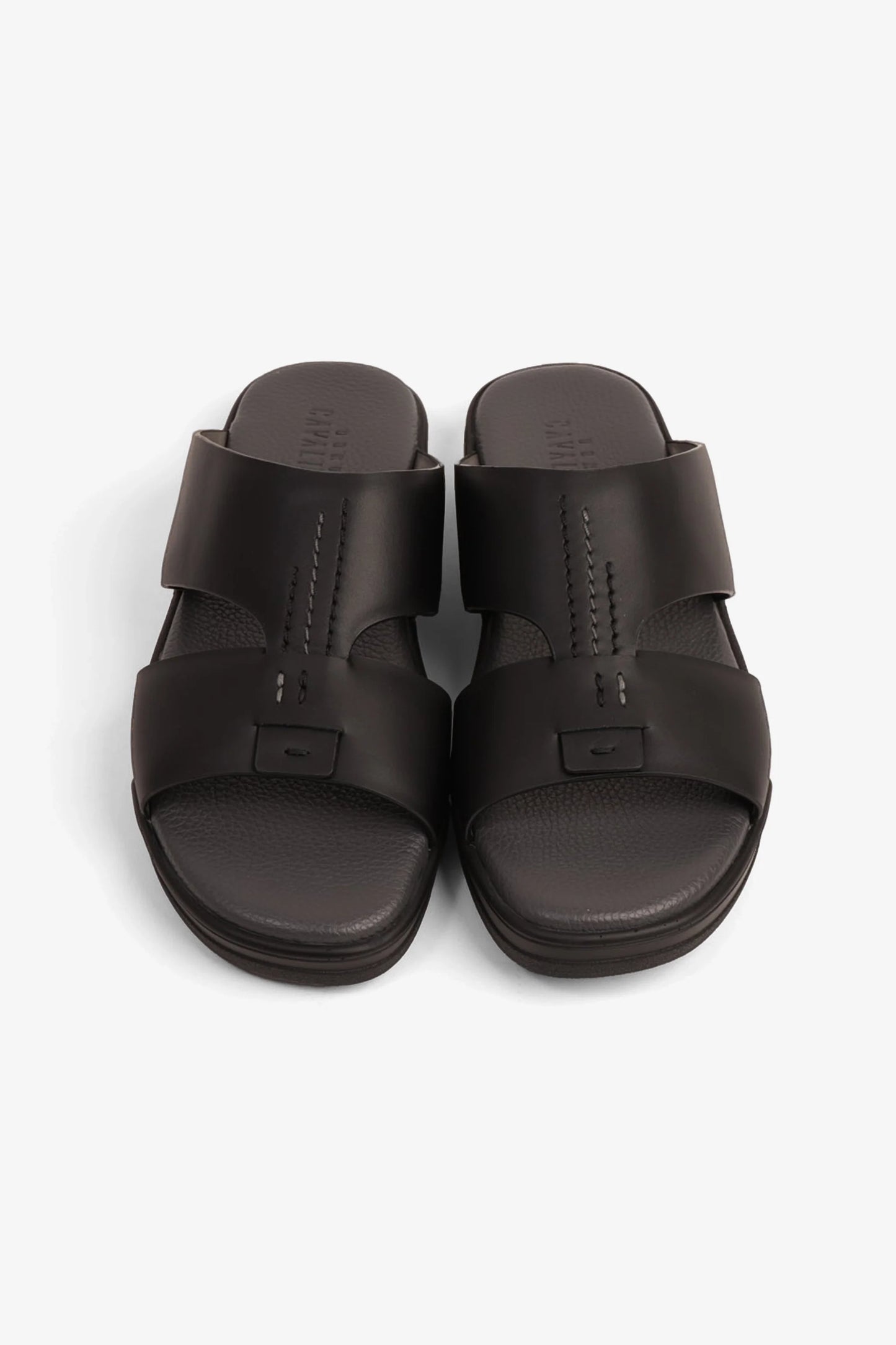 Cavalier Uomo Men's Leather Sandals Black MSDCVHAR331