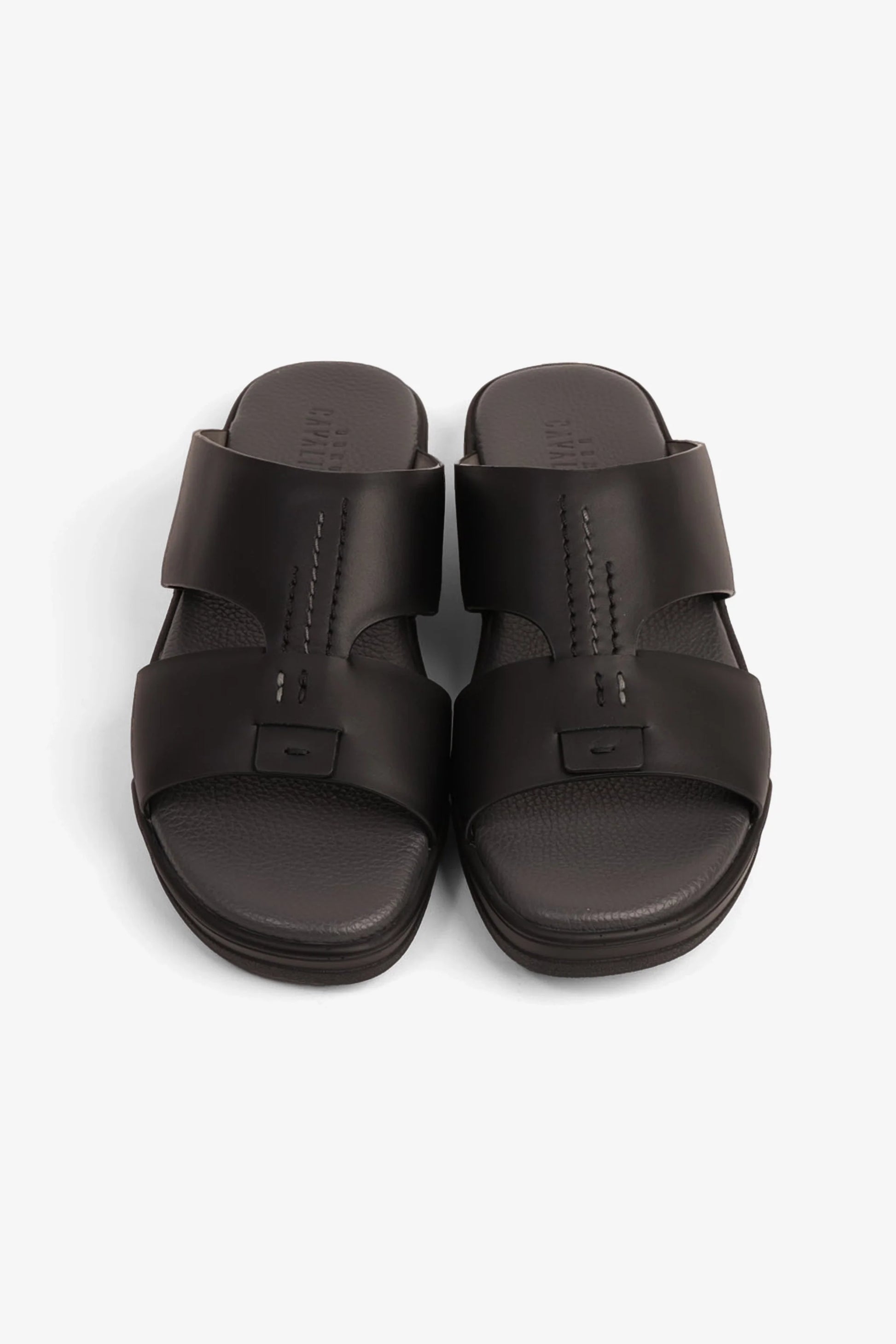 Cavalier Uomo Men's Leather Sandals Black MSDCVHAR331
