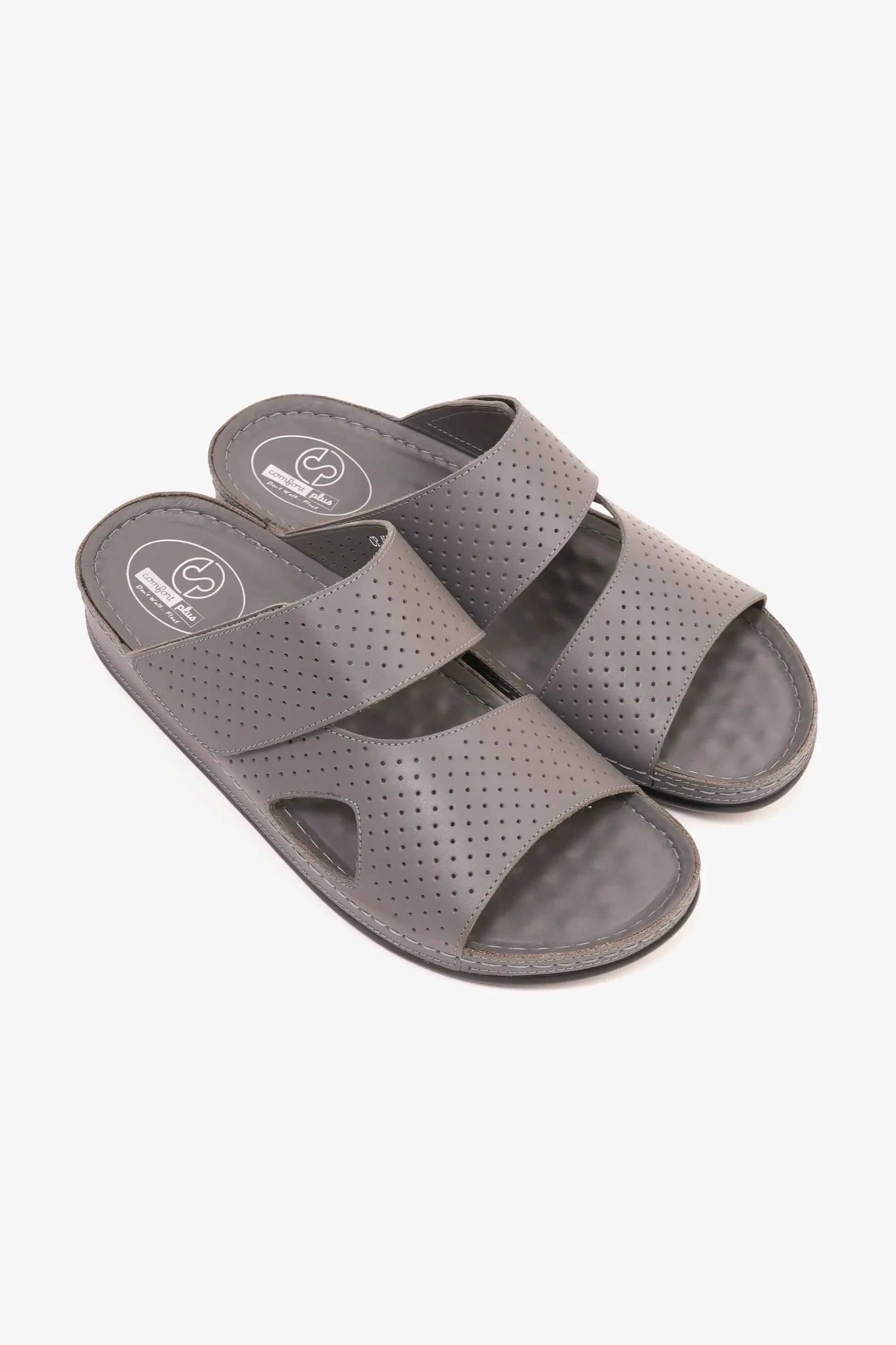 Comfort Plus Men's Al Waha Textured Slip-On Arabic Sandals Grey MSDCP4005
