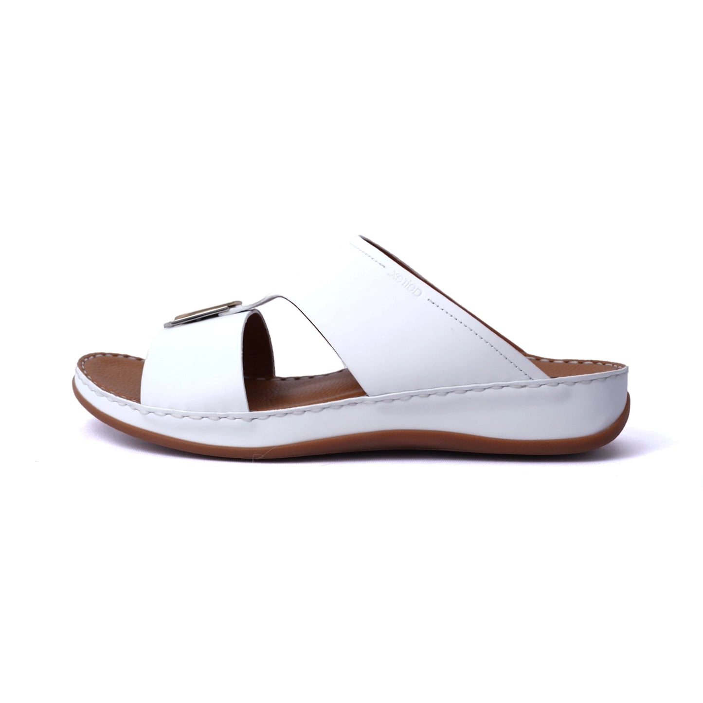 MATTE LEATHER SLIM ICONIC AETREX ARABIC SANDAL WHITE