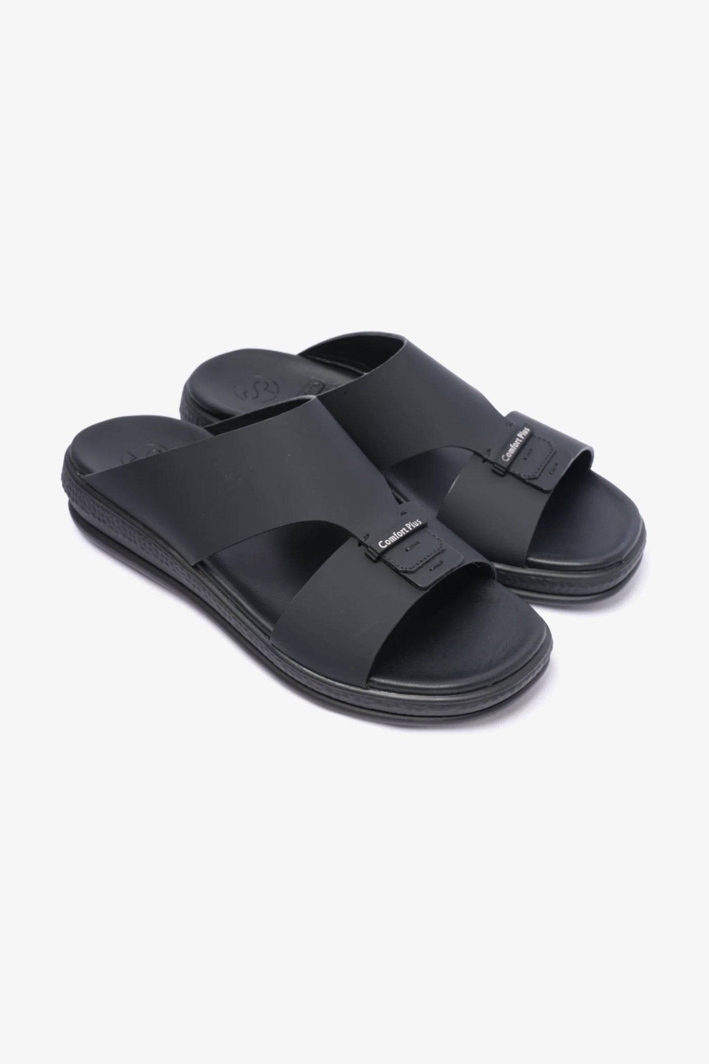 Comfort Plus Men's Stylish Matte Leather Sandals Black MSDCPD102