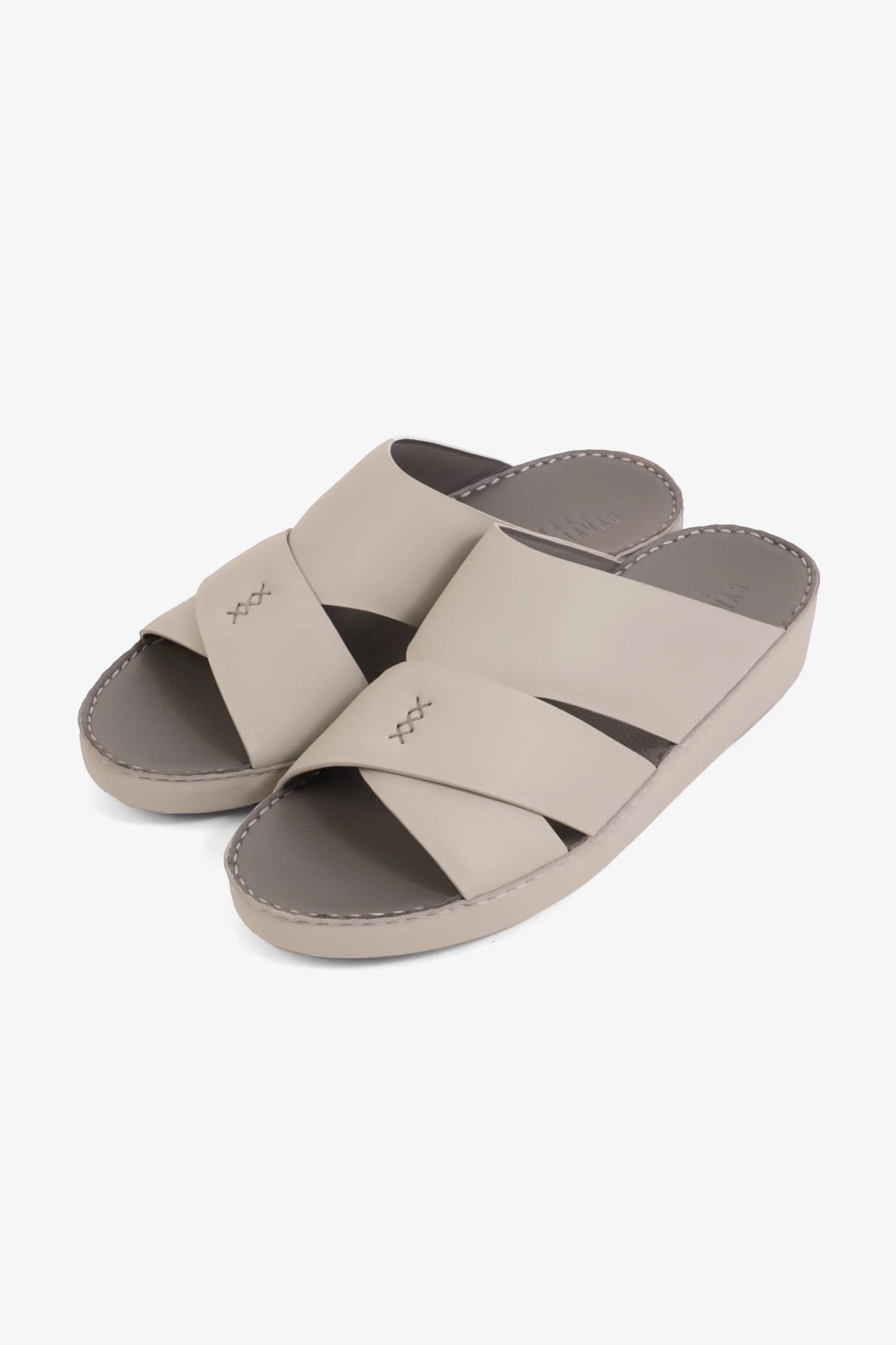 Cavalier Uomo Men's Elite Leather Arabic Sandals Light Grey MSDCV1120