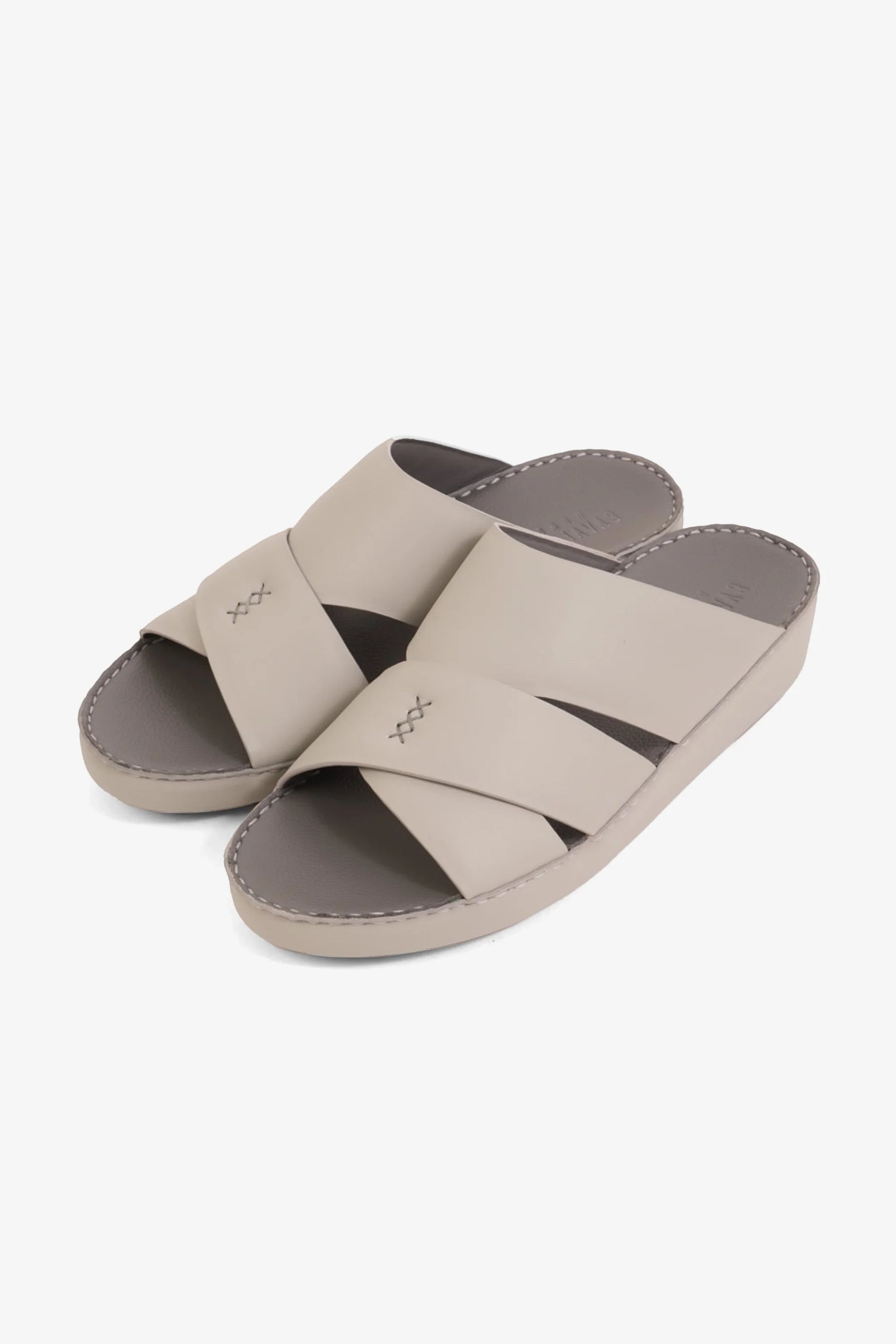 Cavalier Uomo Men's Elite Leather Arabic Sandals Light Grey MSDCV1120