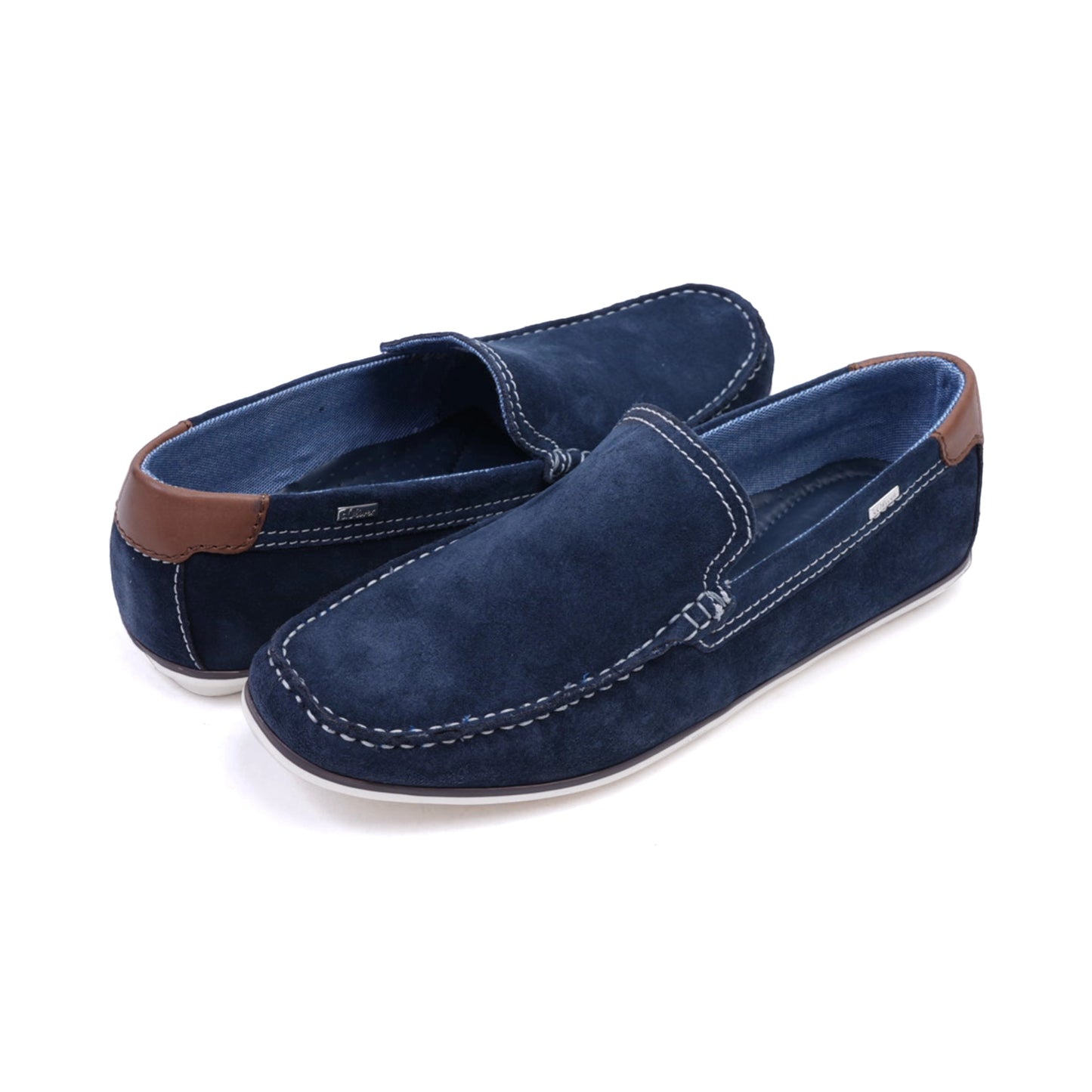 S.Oliver Men's Suede Loafers with Leather Trim Navy