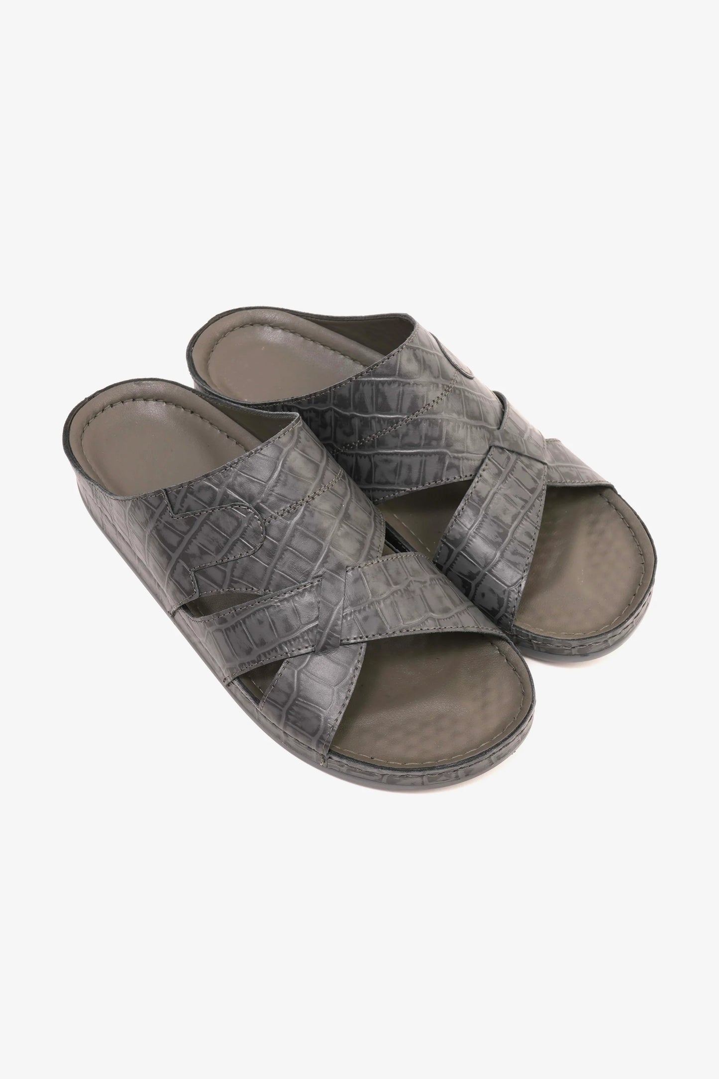 Comfort Plus Men's Cushioned Arabic Sandals Grey MSDCPAV03