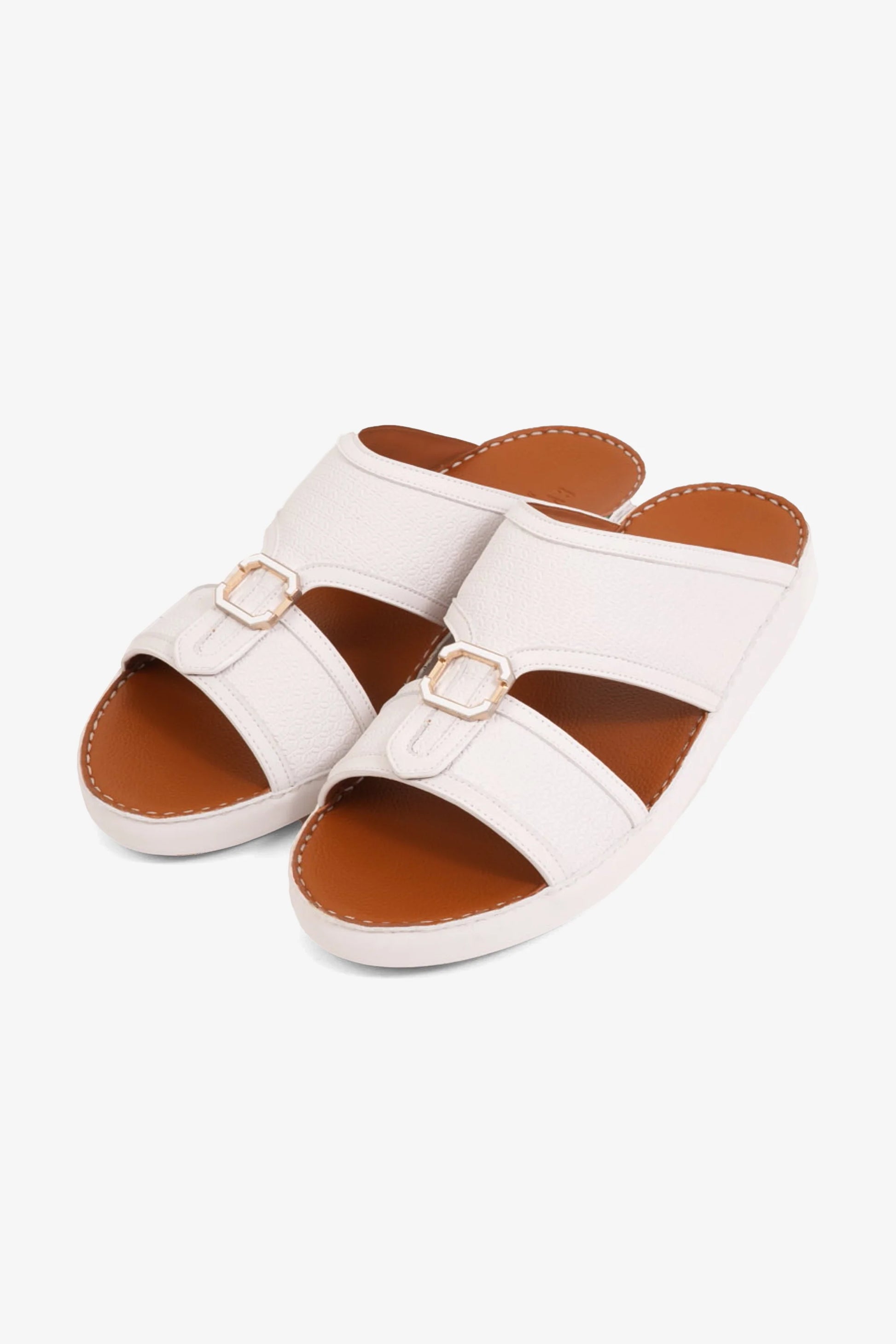 Cavalier Uomo Men's Premium Arabic Sandals White MSDCV1119