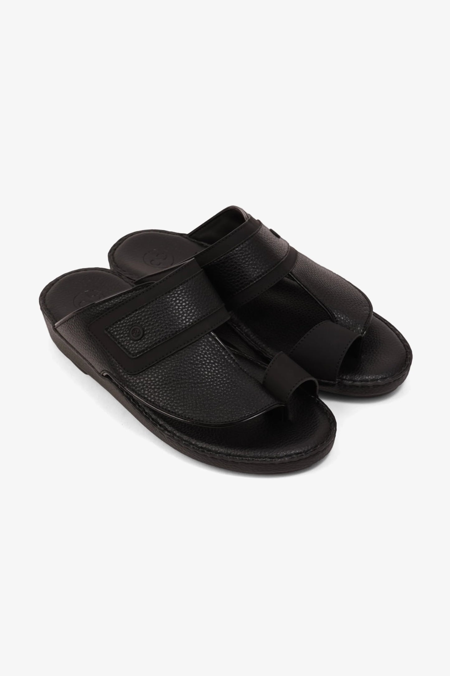 Comfort Plus Men's Footbed Leather Arabic Sandals Black MSDCP8011