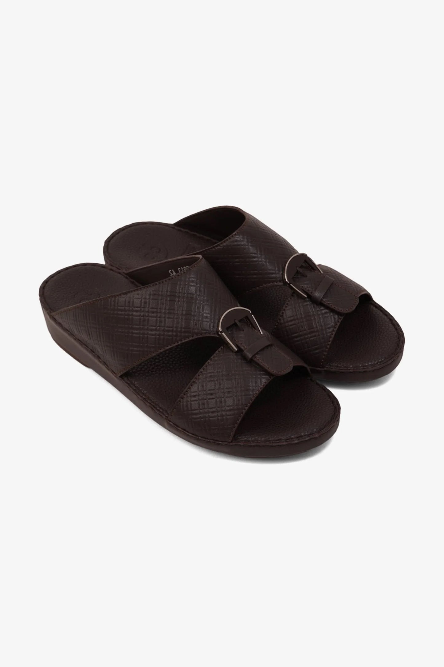 Comfort Plus Men's Cushioned Leather Arabic Sandals Brown MSDCP7013